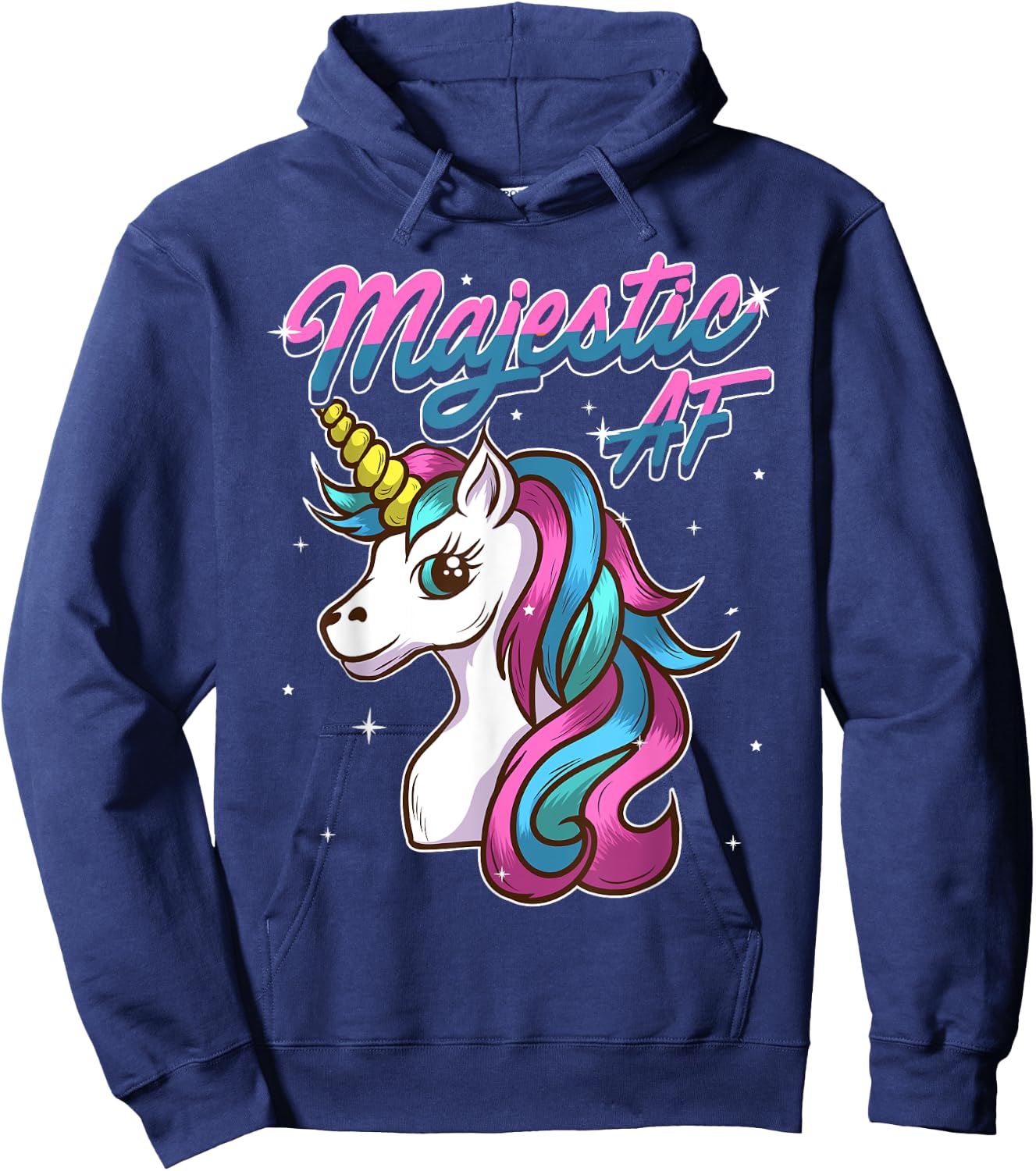 Unicorn T Shirt Majestic AF T Shirt Unicorn Shirts Hoodie - Hoodie | Navy