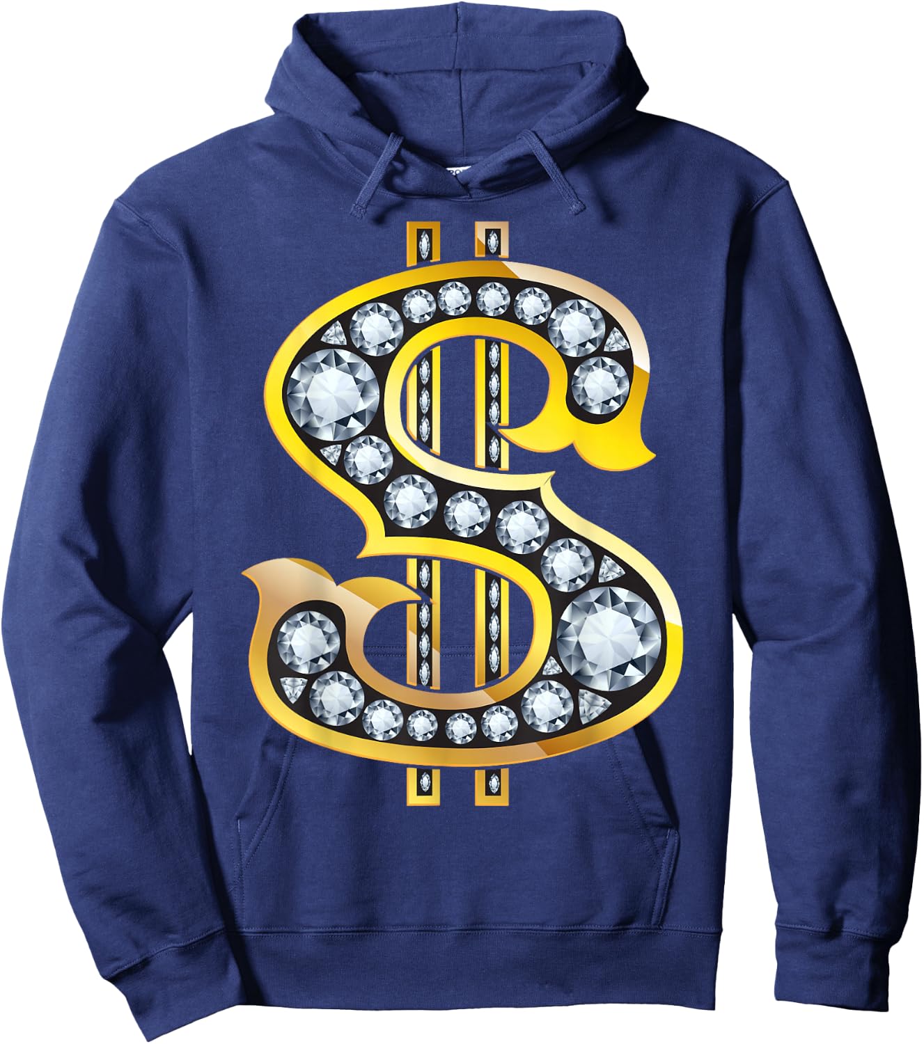 Diamond Dollar Sign Shirt | Cool More Cash Funny Gift Hoodie - Hoodie | Navy