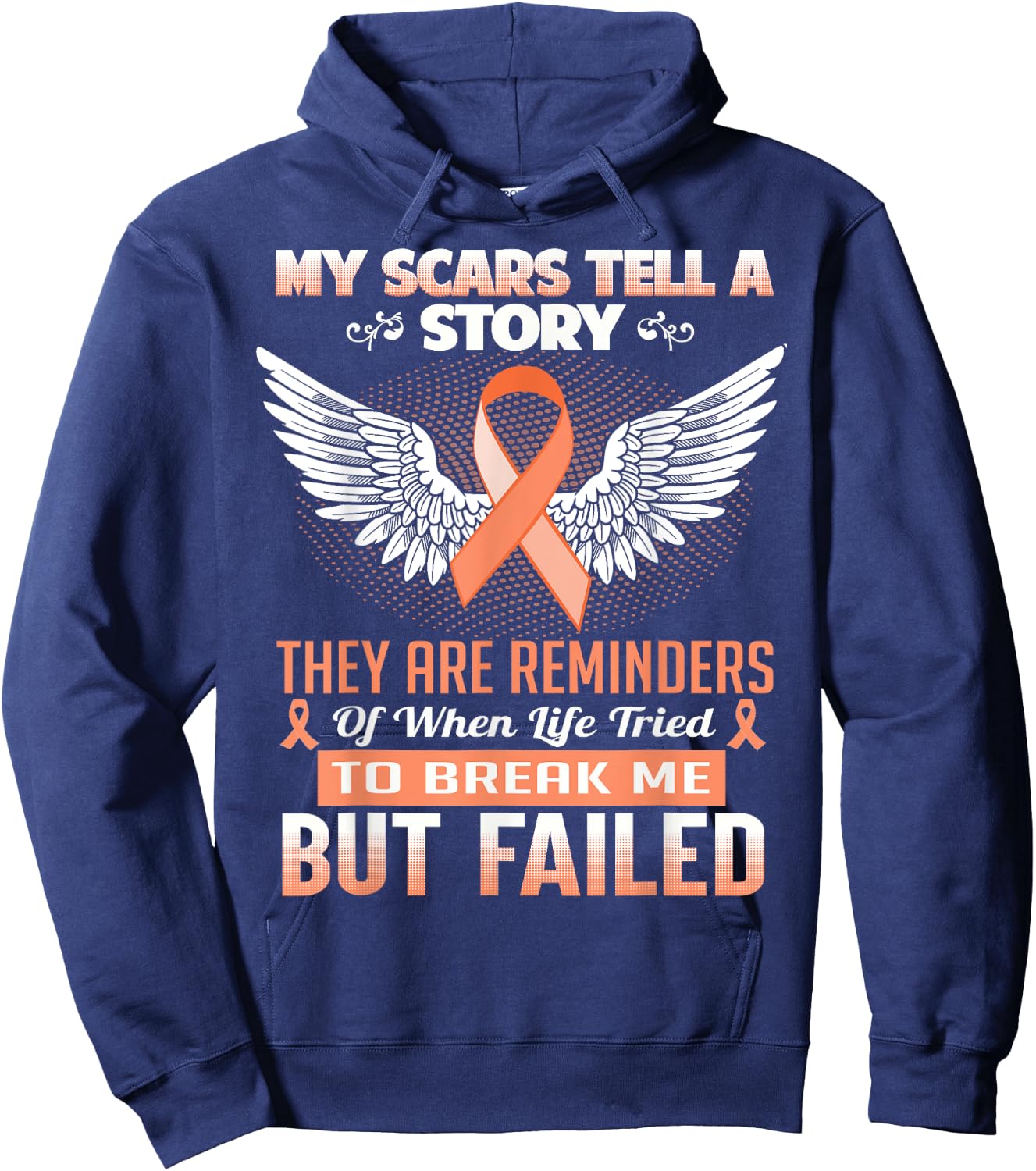 My Scars Tell A Story - Uterine Cancer Awareness Shirt Hoodie - Hoodie | Navy
