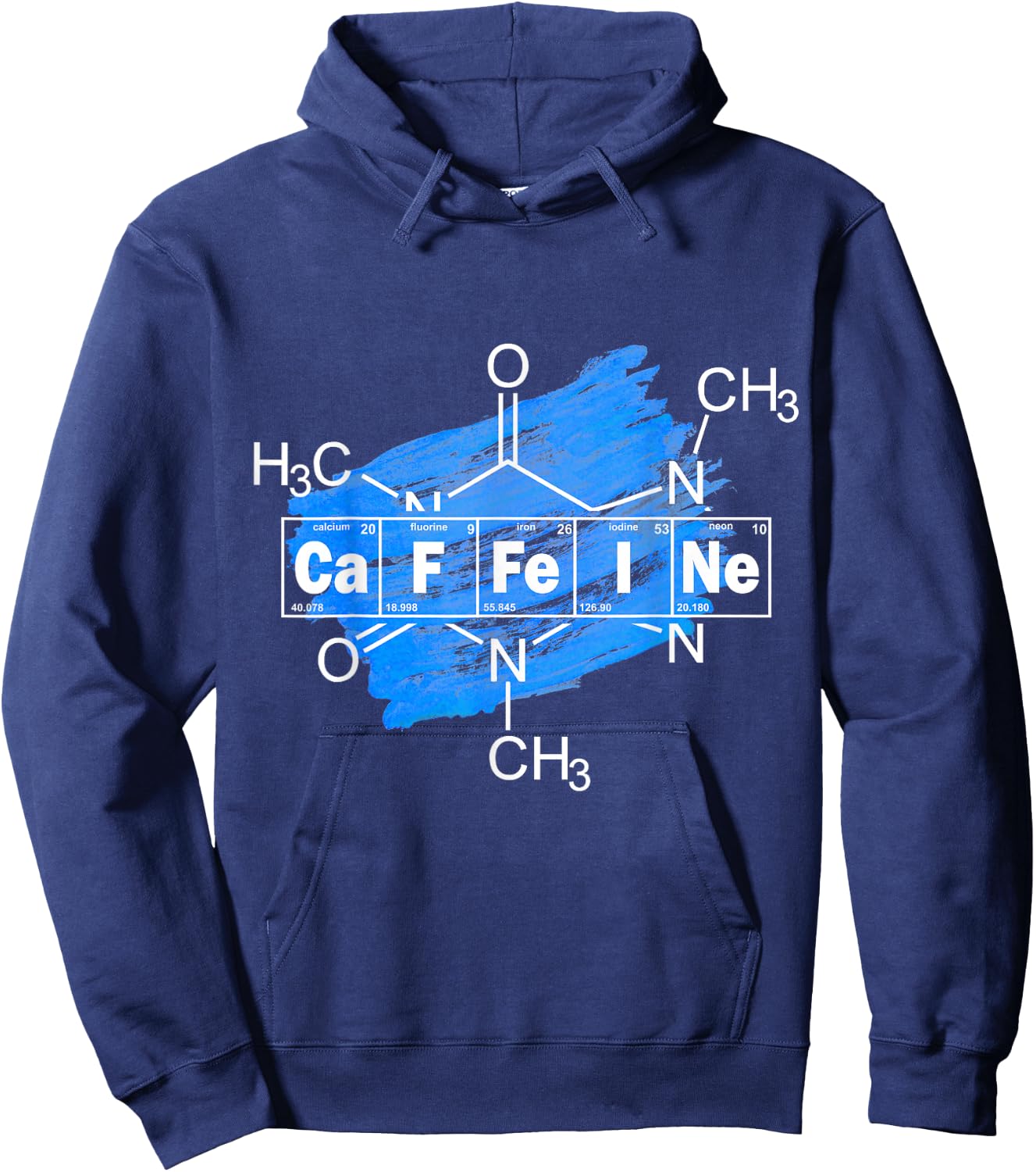 Caffeine Elements Chemistry Science Coffee Lover Hoodie - Hoodie | Navy