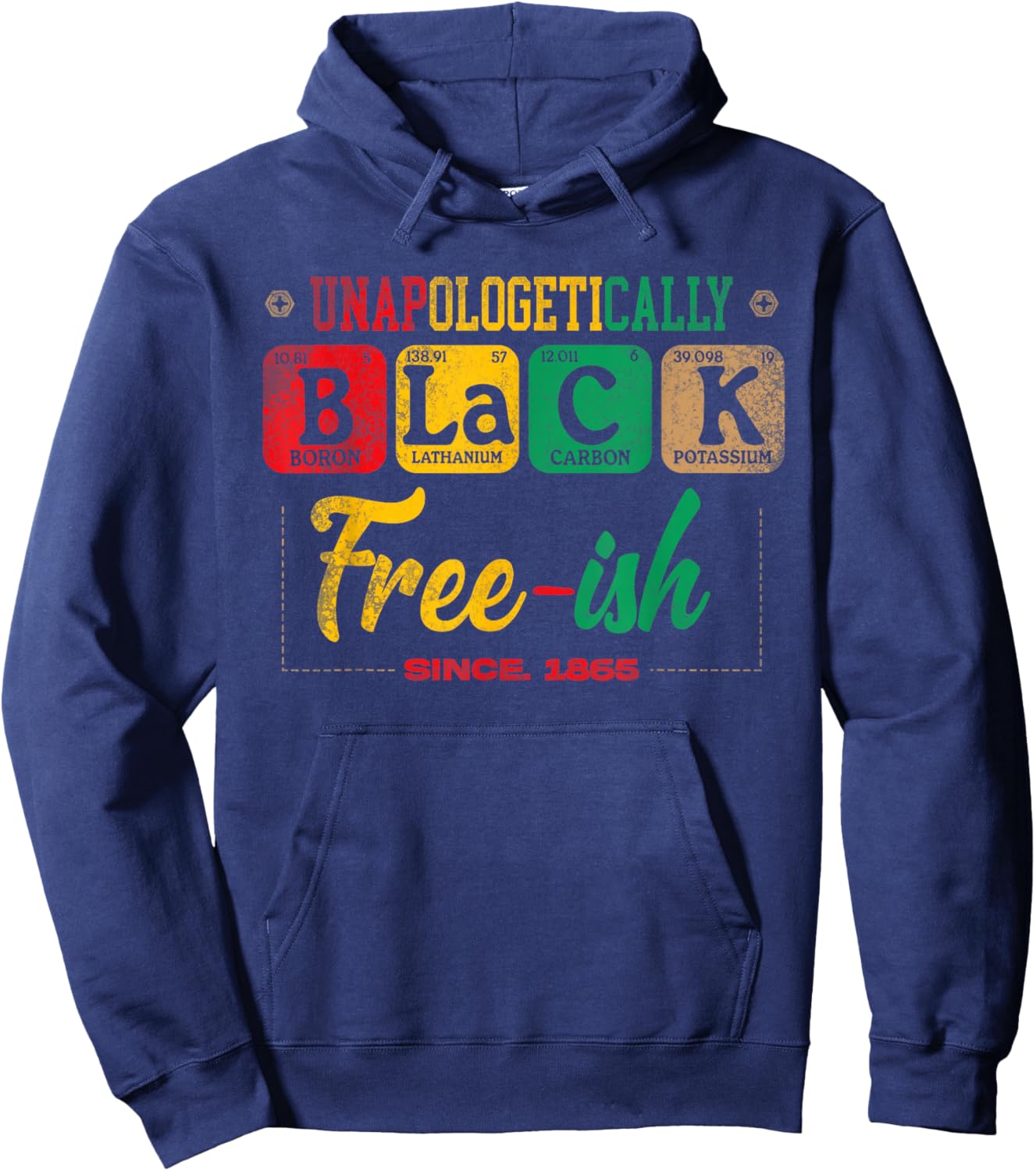 Juneteenth Unapologetically Black African Men Women Youth Hoodie - Hoodie | Navy