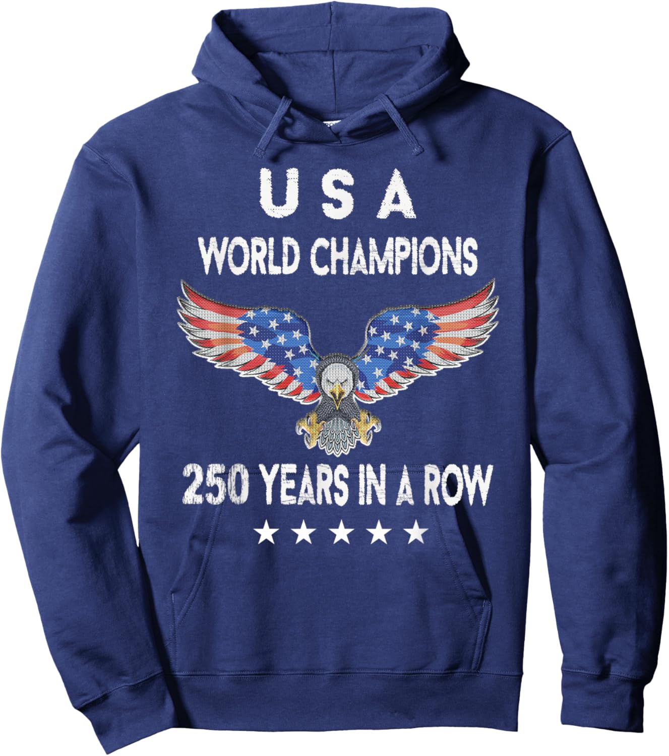 USA 250th Year Anniversary America 250 Eagle American Flag Hoodie - Hoodie | Navy