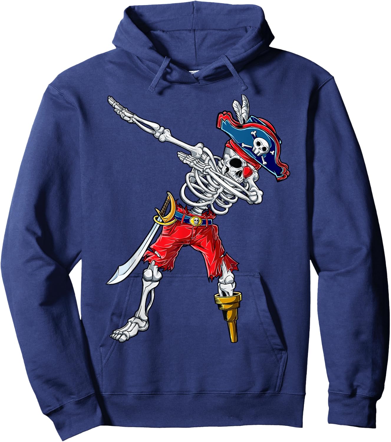 Dabbing Skeleton Pirate T Shirt Halloween Kids Boys Men Gift Hoodie - Hoodie | Navy