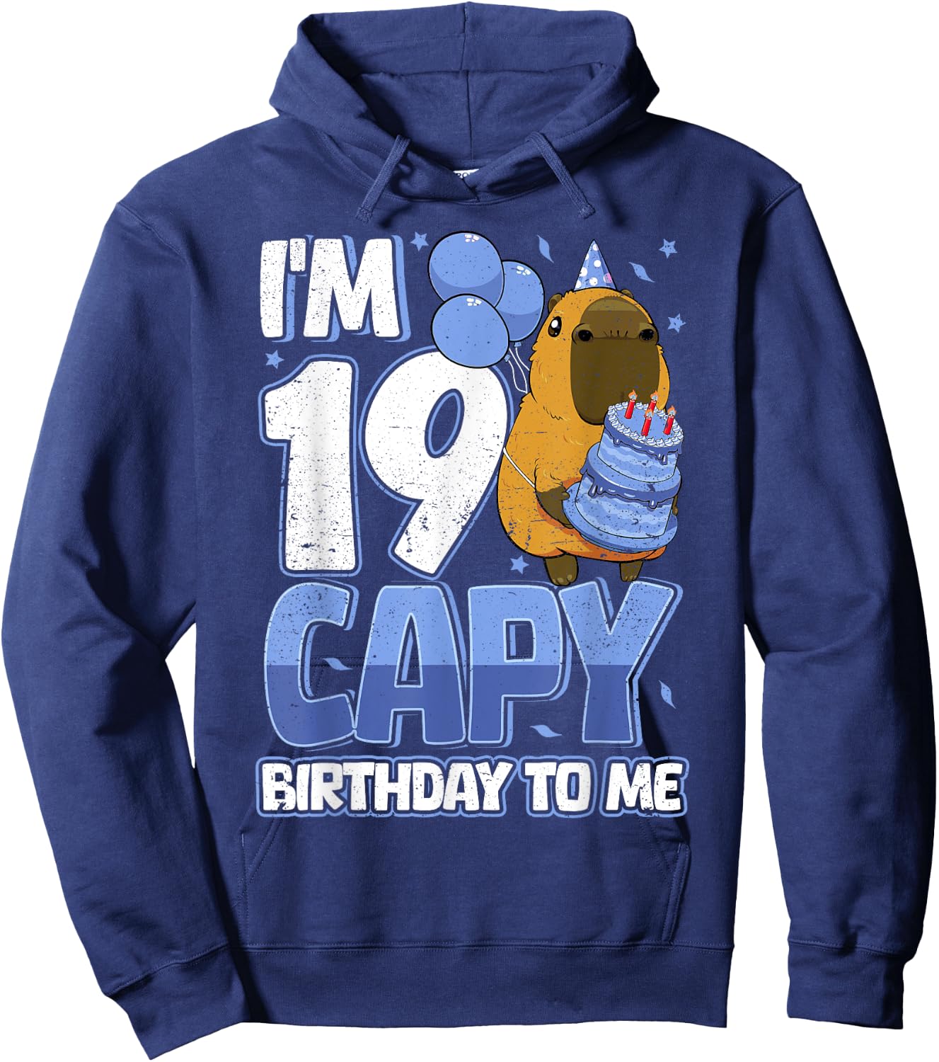 19 Years Capy Birthday to me Boys 19th Birthday Capybara Hoodie - Hoodie | Navy