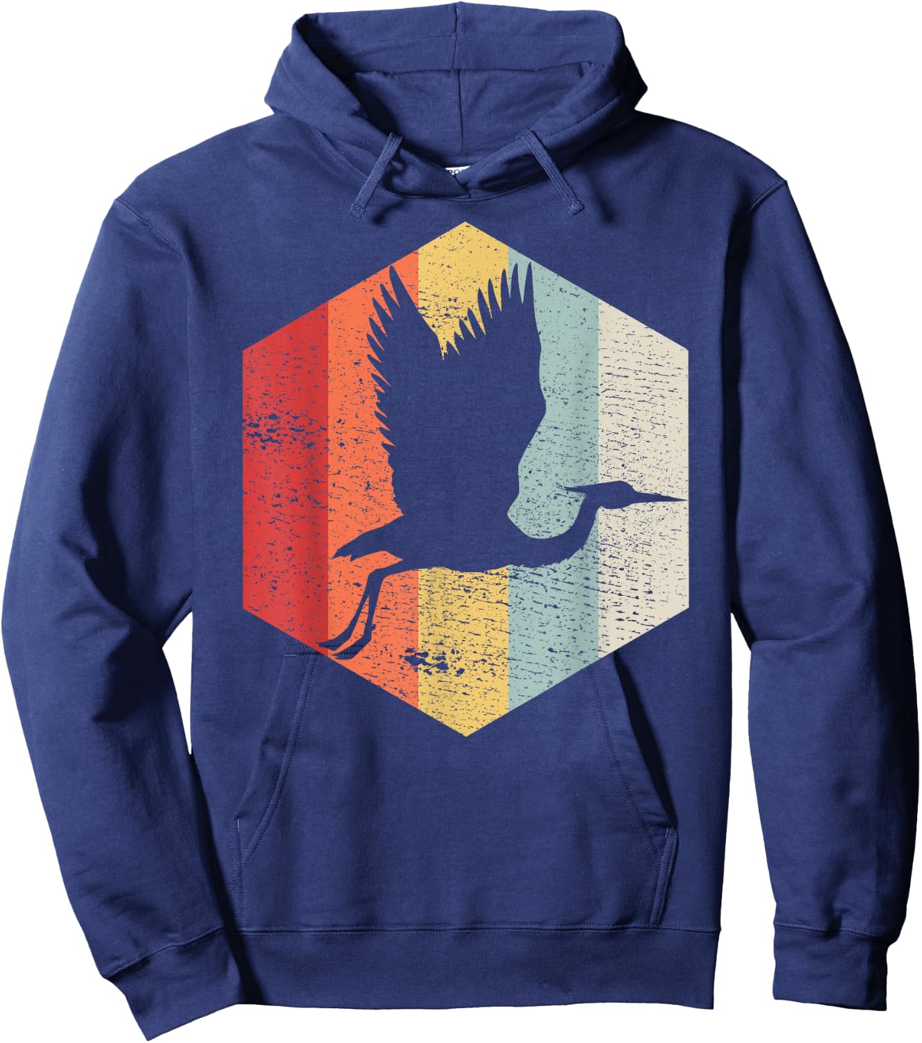 Classic Crane Bird Silhouette Shirt Retro Vintage Crane Bird Hoodie - Hoodie | Navy