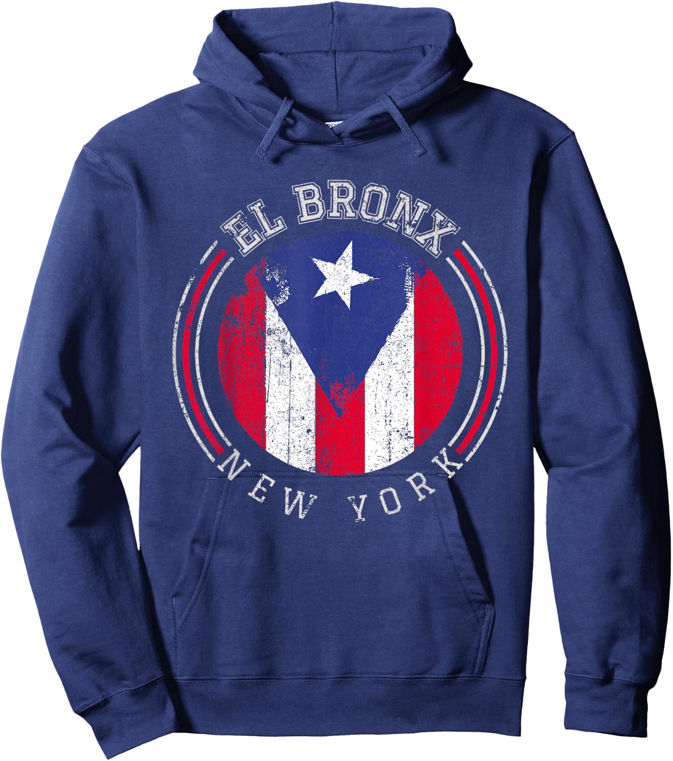 El Bronx design - Puerto Rico boricua bandera Flag Varsity Hoodie - Hoodie | Navy