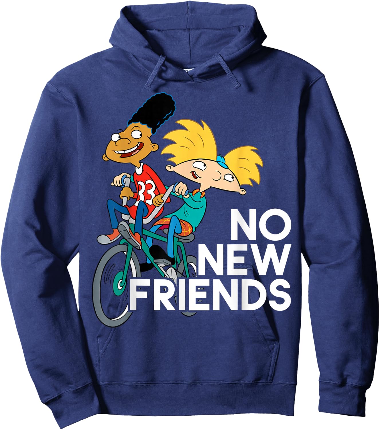 Nickelodeon Hey Arnold! No New Friends Hoodie - Hoodie | Navy