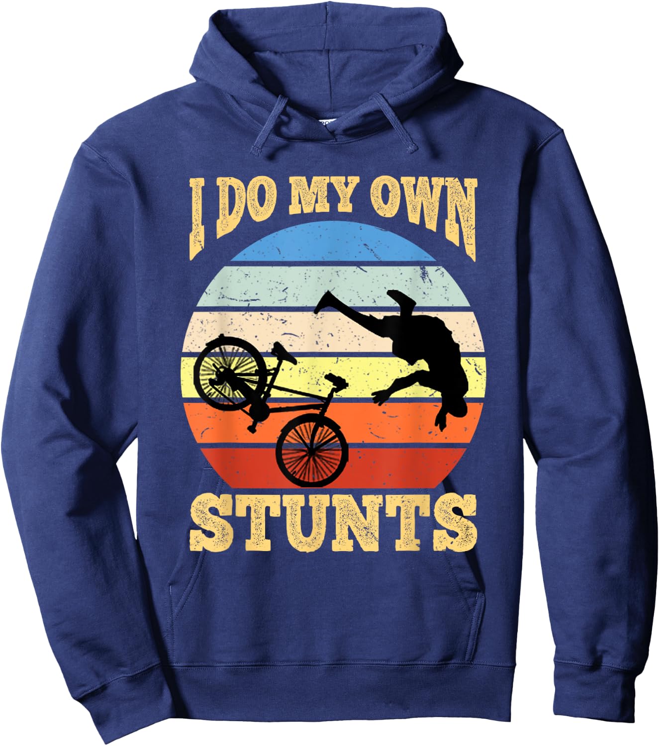 I Do My Own Stunts Mountain Bike MTB Get Well Soon Gift Hoodie - Hoodie | Navy