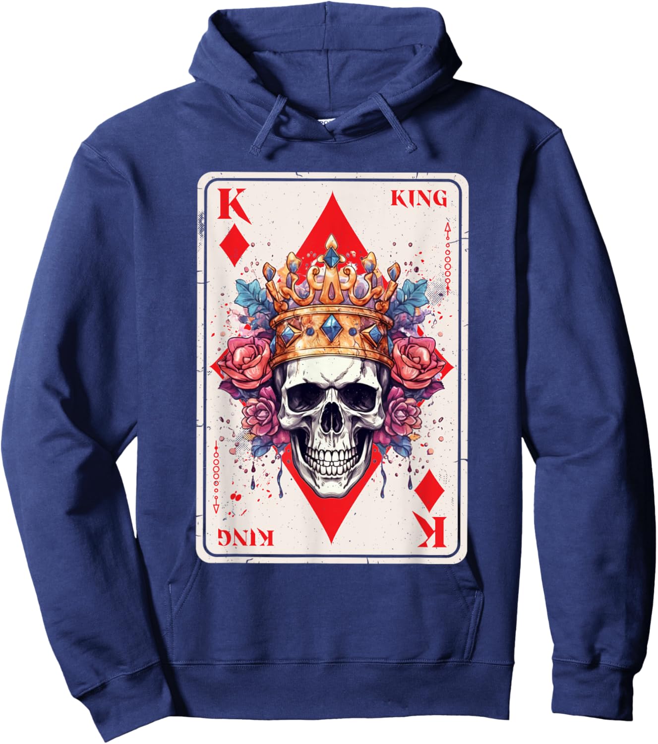 Gothic Card Game Halloween Scary Horror King of Diamonds Hoodie - Hoodie | Navy