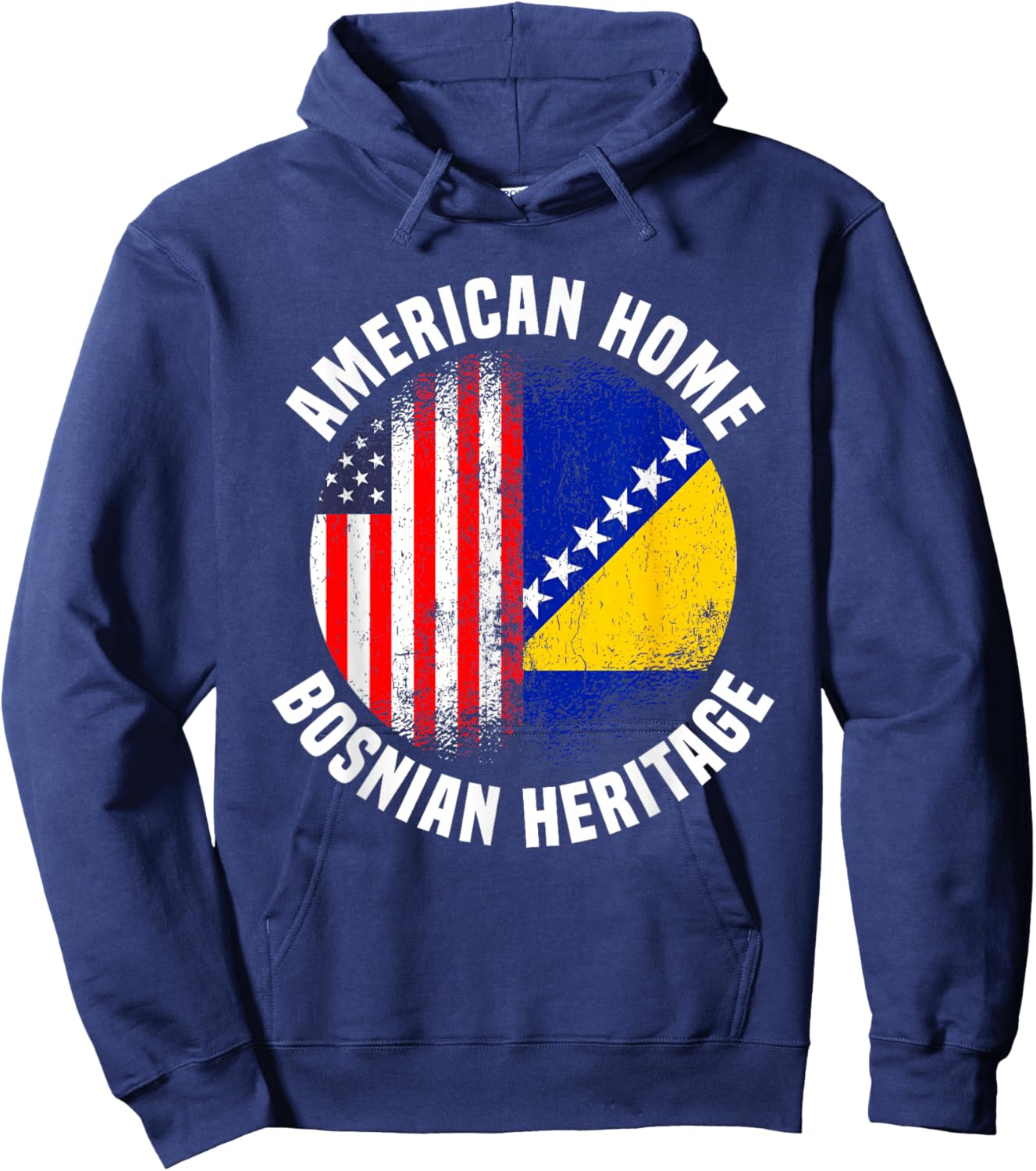 Bosnia Outfit & Women US American Bosnian Flag Hoodie - Hoodie | Navy