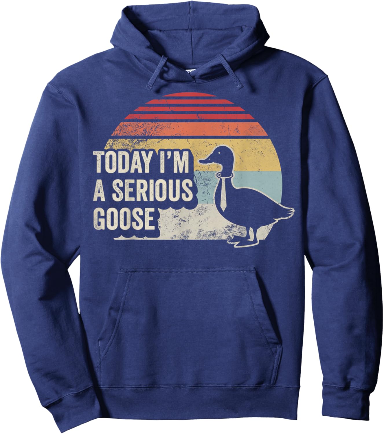 Today I'm A Serious Goose Funny Retro Vintage Bird Hoodie - Hoodie | Navy
