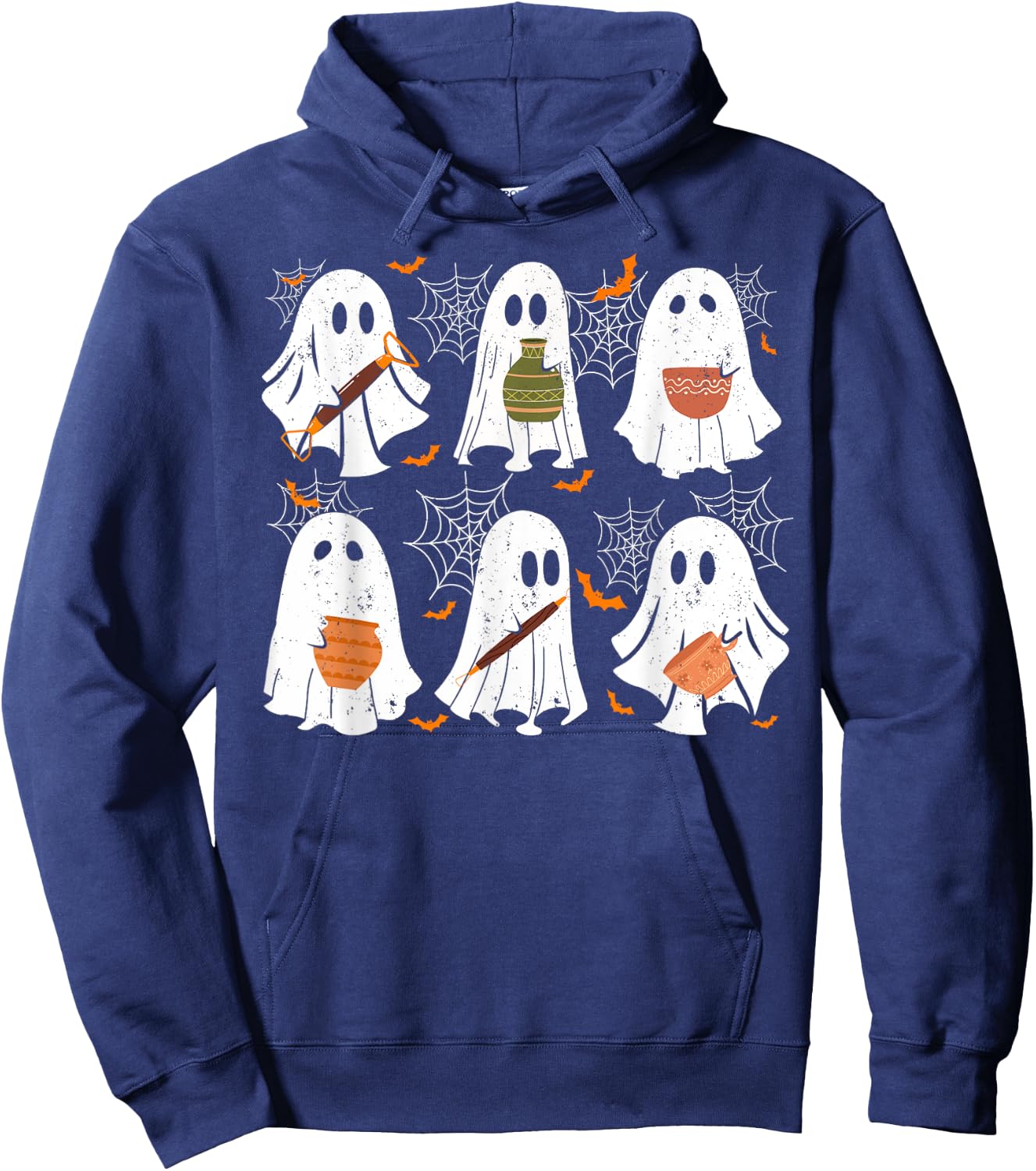 Pottery Ghost Ceramic Artist Halloween Costume Women Hoodie - Hoodie | Navy