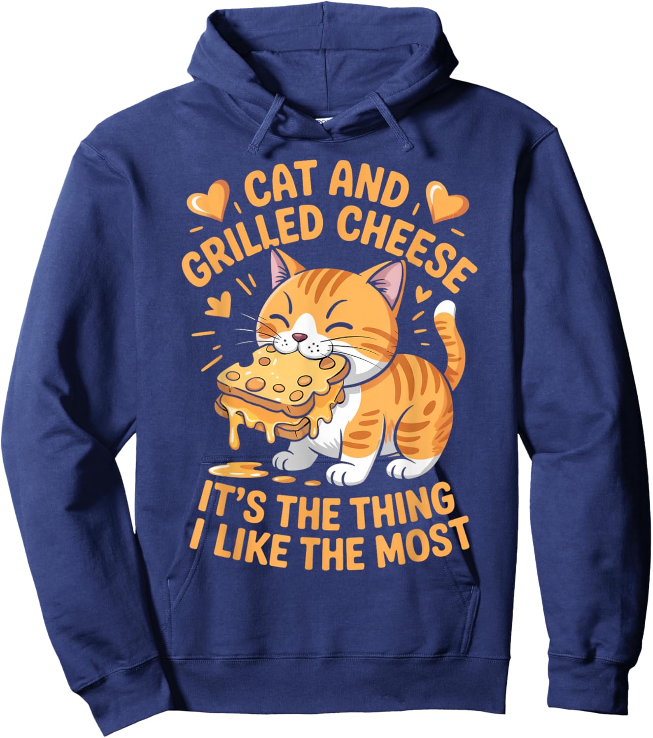 Cat And Grilled Cheese Sandwich Food Lover Grilled Cheese Hoodie - Hoodie | Navy