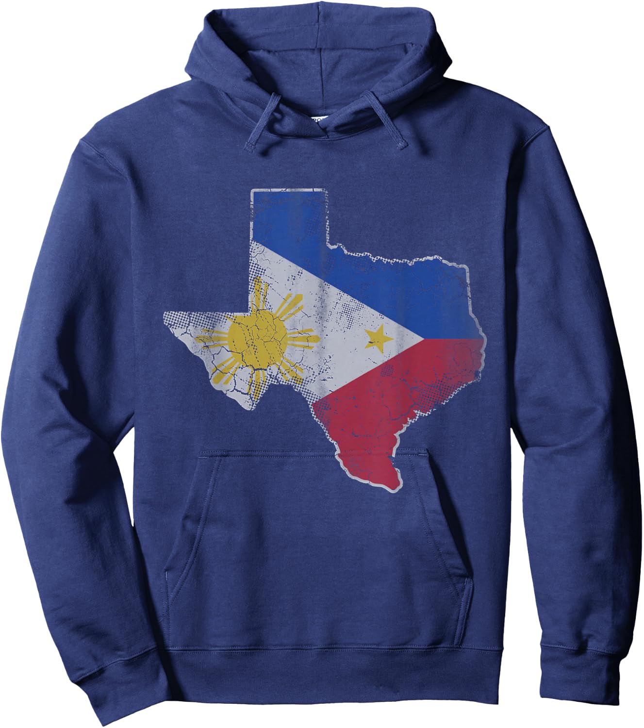 Texas Filipino American Flag Map Philippines Family Men Kids Hoodie - Hoodie | Navy