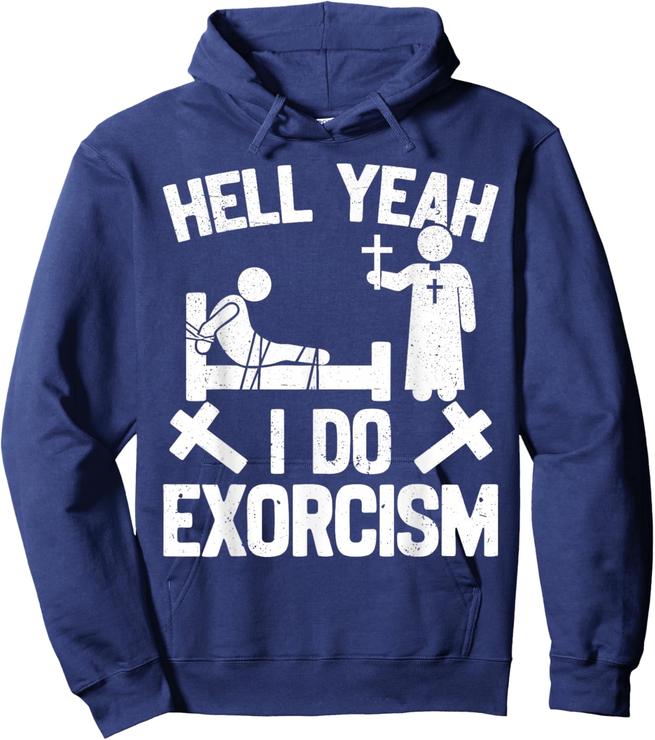 Catholic Exorcism Funny Exorcist Priest Hoodie - Hoodie | Navy