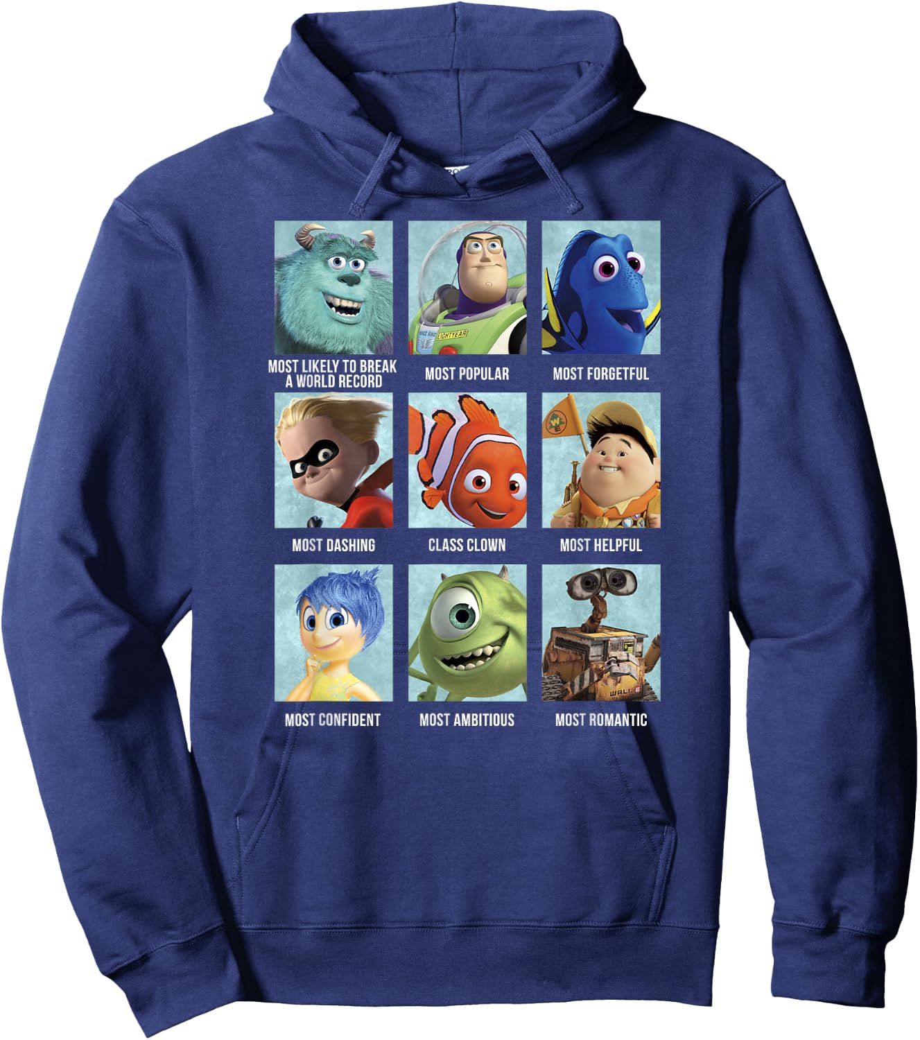Disney Pixar Collection Movie Characters Best Of Class Hoodie - Hoodie | Navy