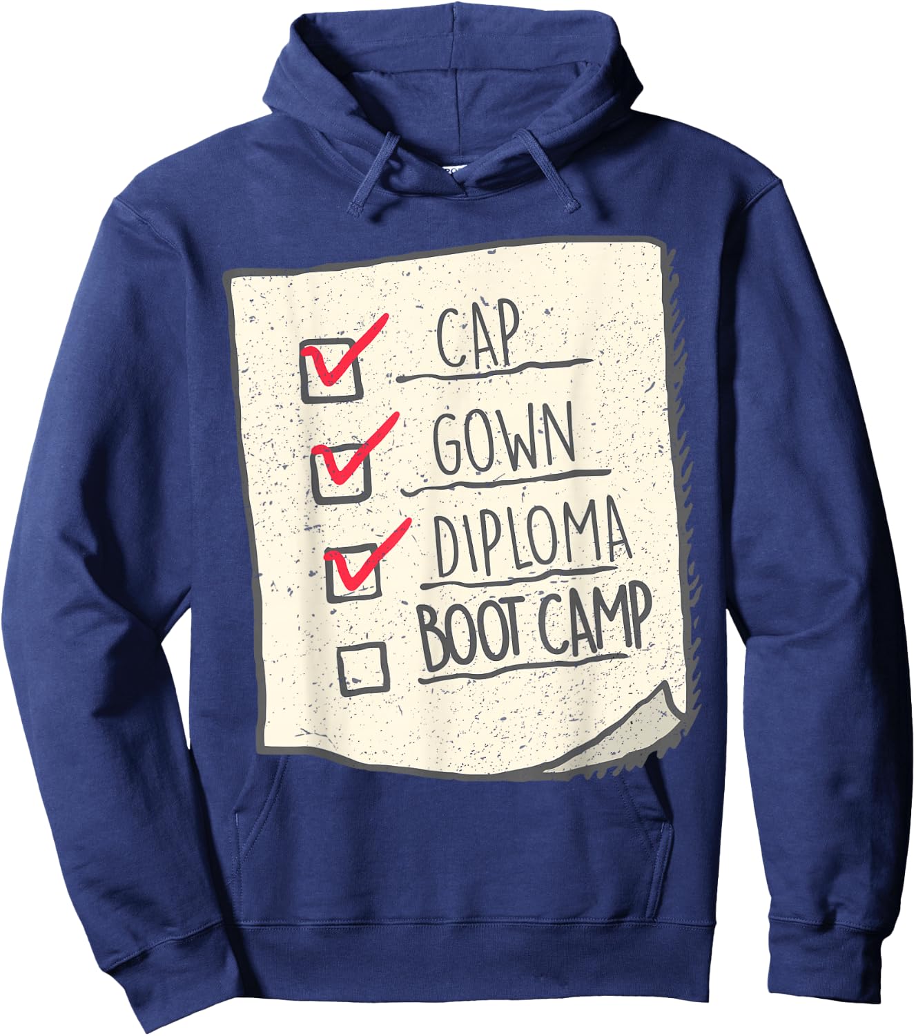 Graduation Shirt | Boot Camp Checklist Hoodie - Hoodie | Navy