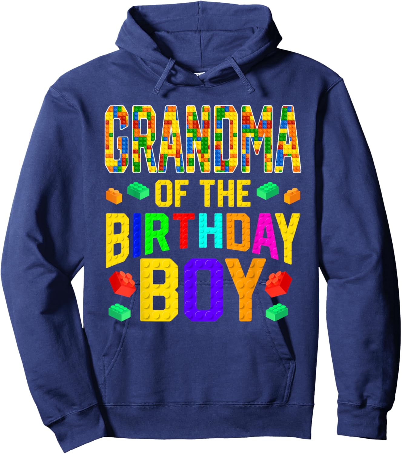 Grandma of The Birthday Boy Master Builder Building Blocks Hoodie - Hoodie | Navy