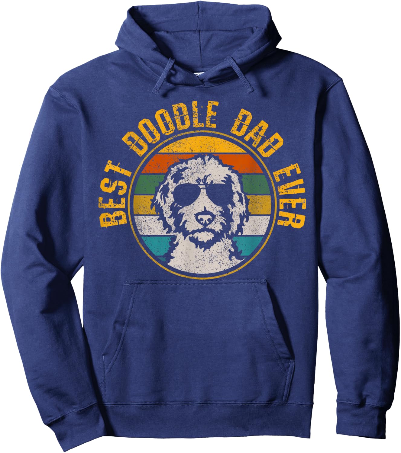 Best Doodle Dad Ever - Vintage Dog Golden Doodle Gift Hoodie - Hoodie | Navy