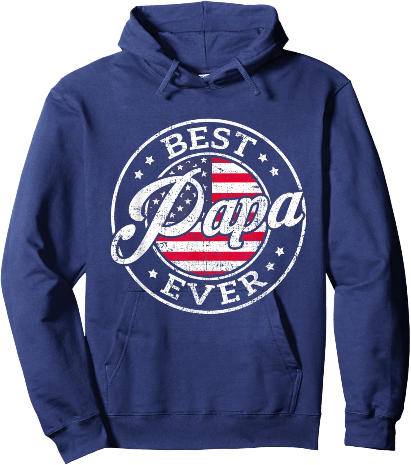 Best Papa Ever USA Flag Fathers Day Family Hoodie - Hoodie | Navy