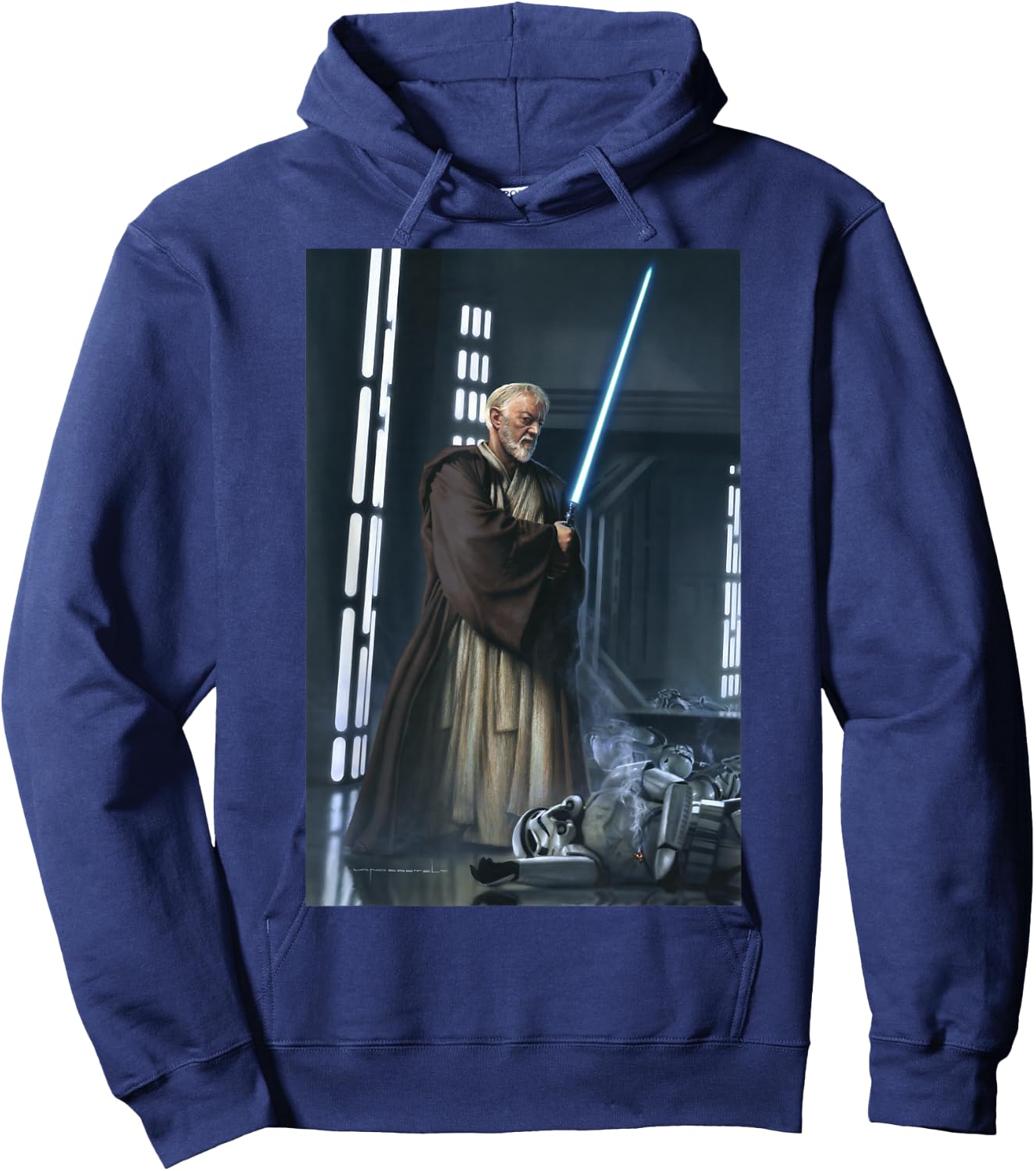 Star Wars Obi-Wan Kenobi Lightsaber Picture Graphic Hoodie - Hoodie | Navy