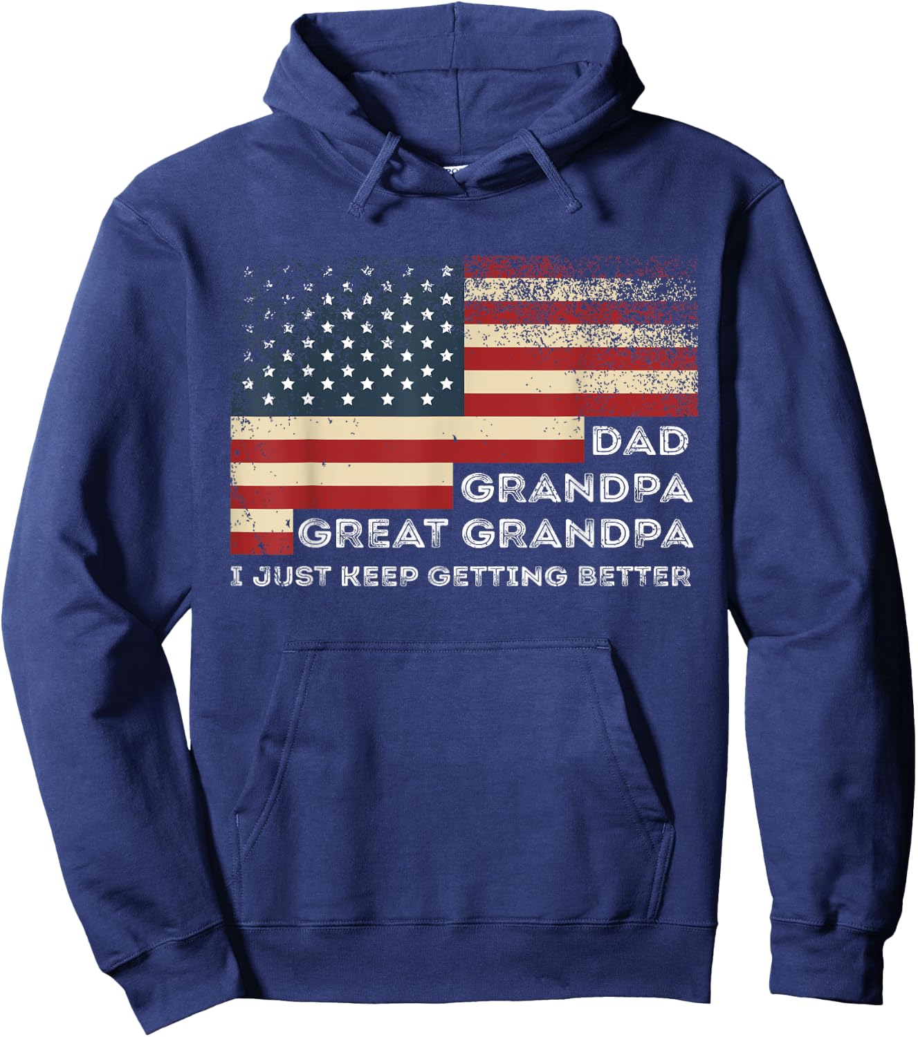 Fathers Day from Grandkids Dad Grandpa Great Grandpa Hoodie - Hoodie | Navy