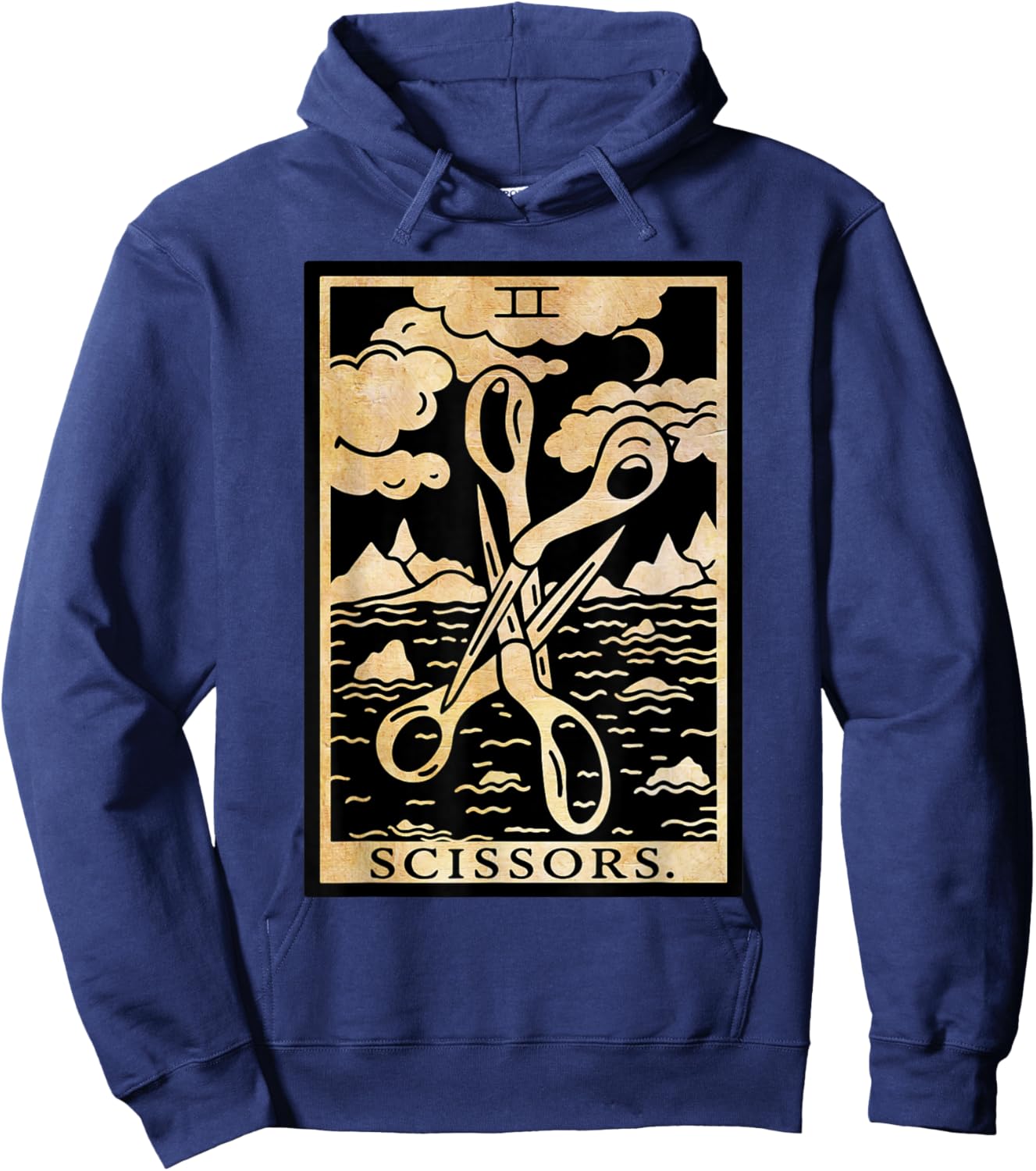 Funny Lesbian Scissors Tarot Card Vintage Hoodie - Hoodie | Navy