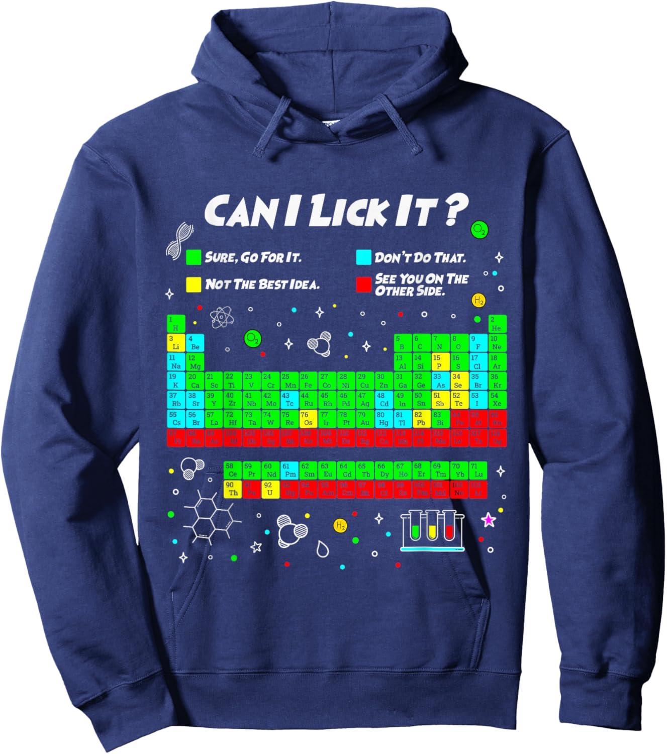 Can I Lick It Periodic Table Funny Science Teacher Kids Hoodie - Hoodie | Navy