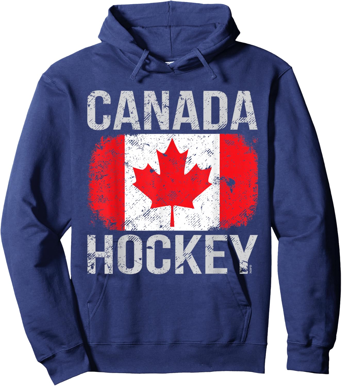 Canada Hockey, Canadian Flag Hoodie - Hoodie | Navy