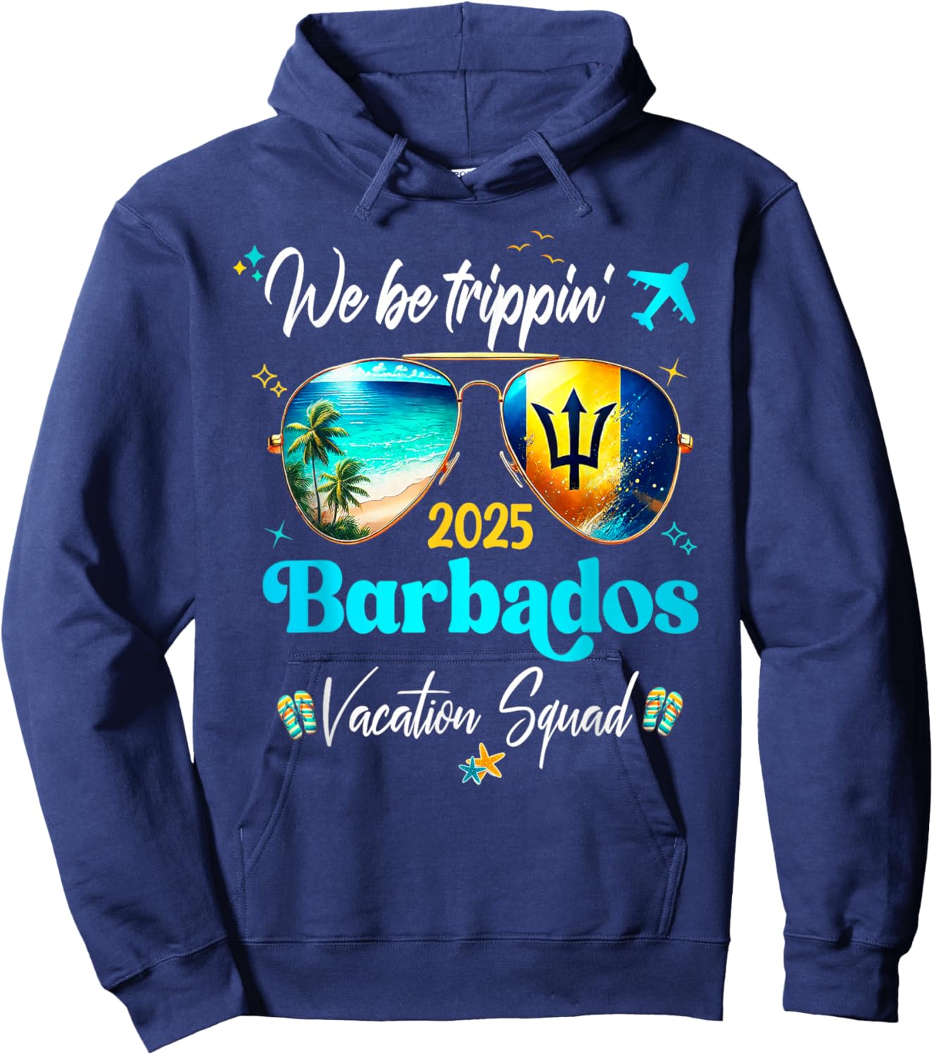 Barbados Vacation 2025 Straight Trippin' Birthday Cruise Gro Hoodie - Hoodie | Navy