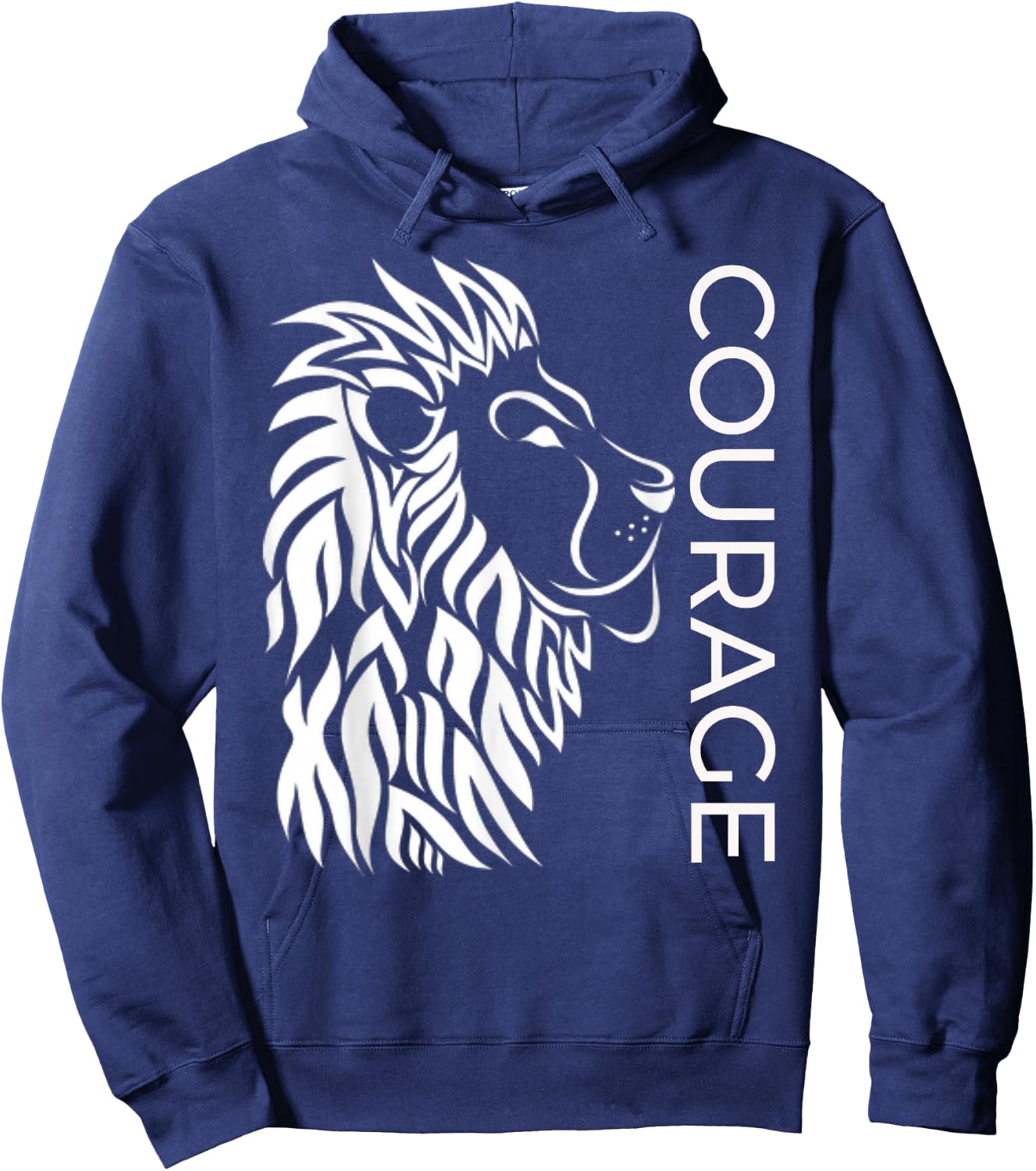 "Courage" Brave Lion Fighters Fearless Inspiring Hoodie - Hoodie | Navy