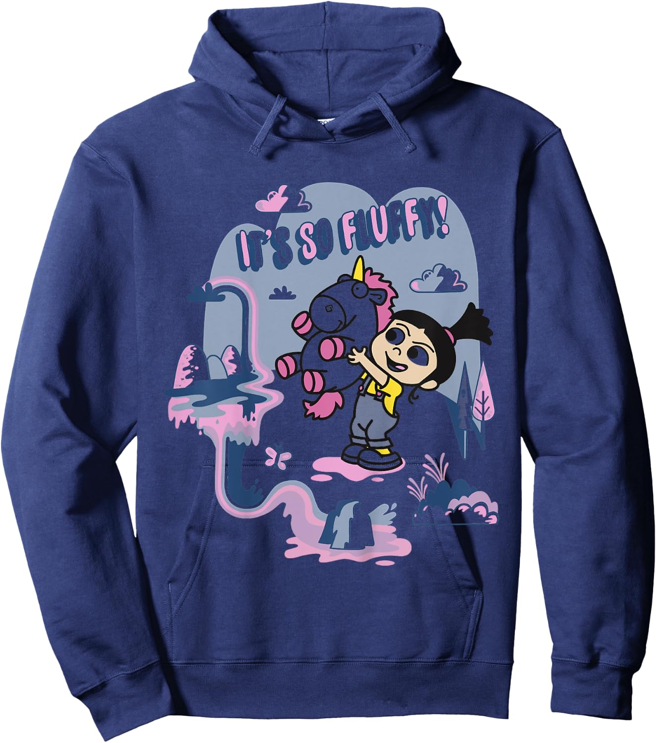 Kids Despicable Me Minions Agnes Fluffy Unicorn Graphic Hoodie - Hoodie | Navy