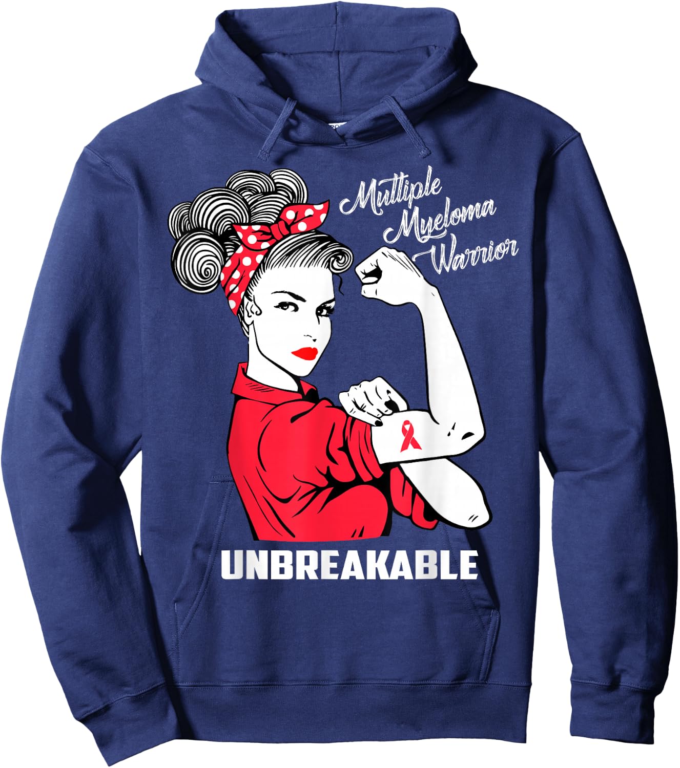 Multiple Myeloma Warrior Unbreakable Awareness Gift Hoodie - Hoodie | Navy