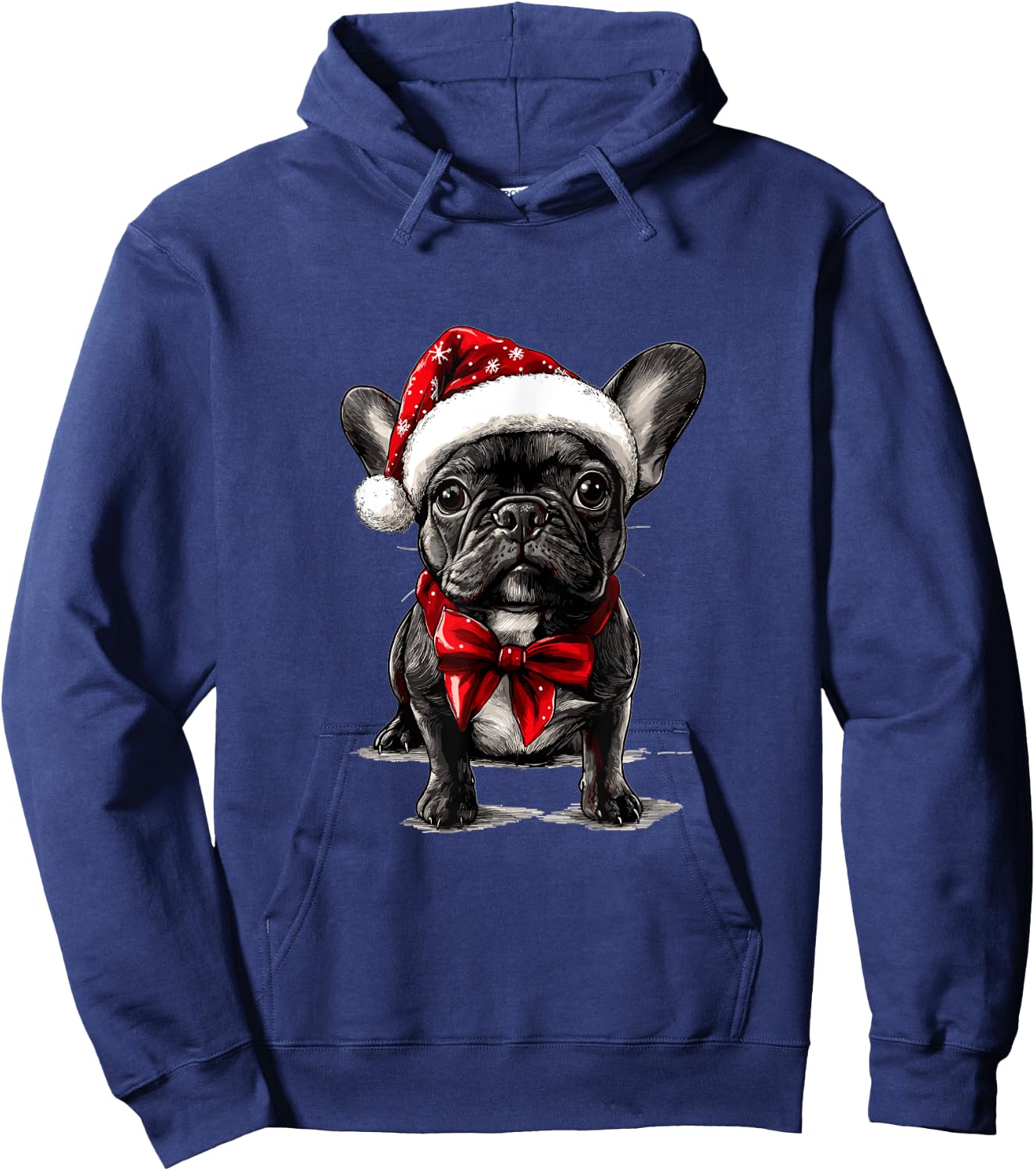 Cute French Bulldog Frenchie Dog Christmas Merry X-mas Hoodie - Hoodie | Navy