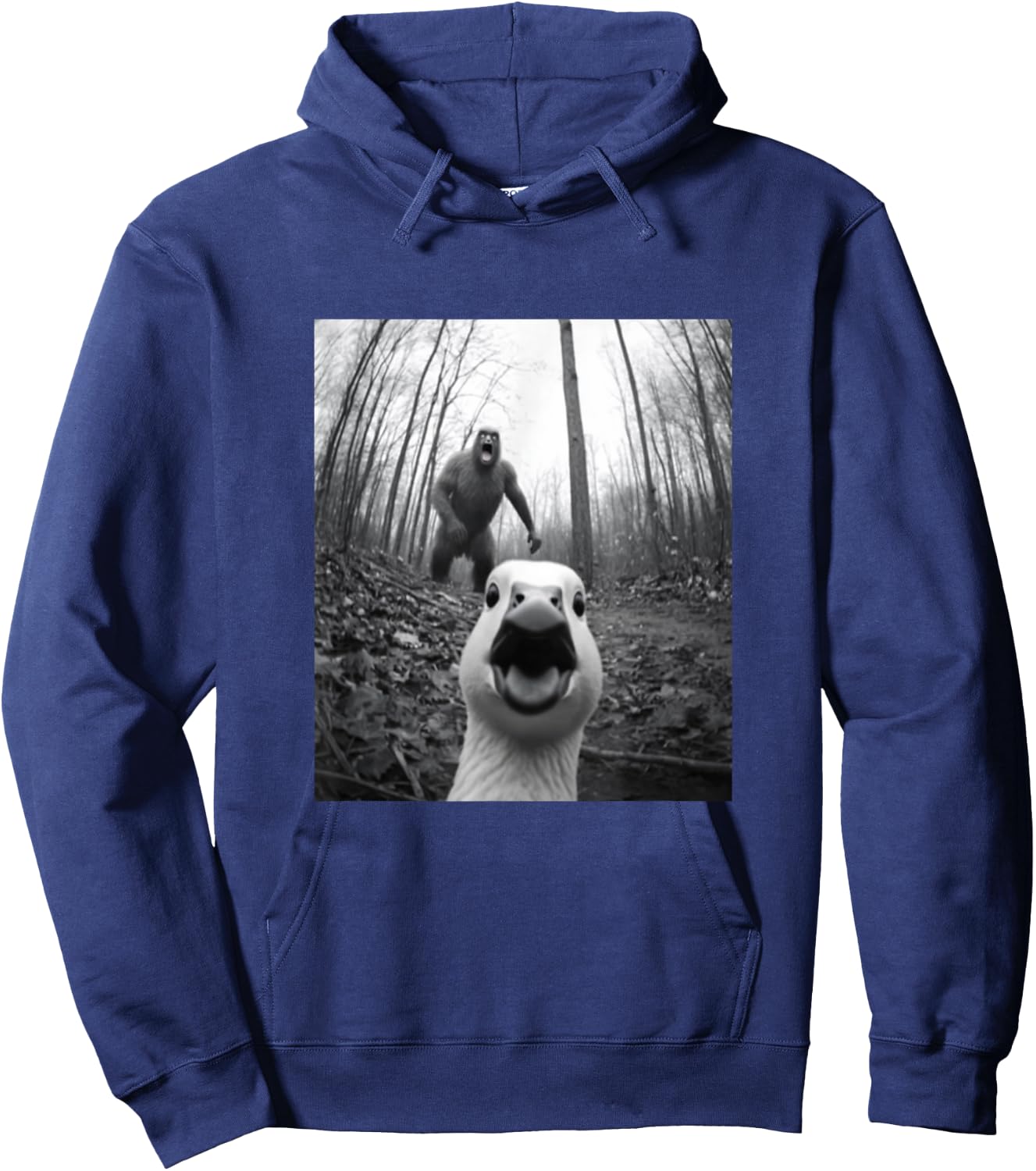 Silly Goose Bigfoot Selfie Funny Duck Men Women Kids Animal Hoodie - Hoodie | Navy