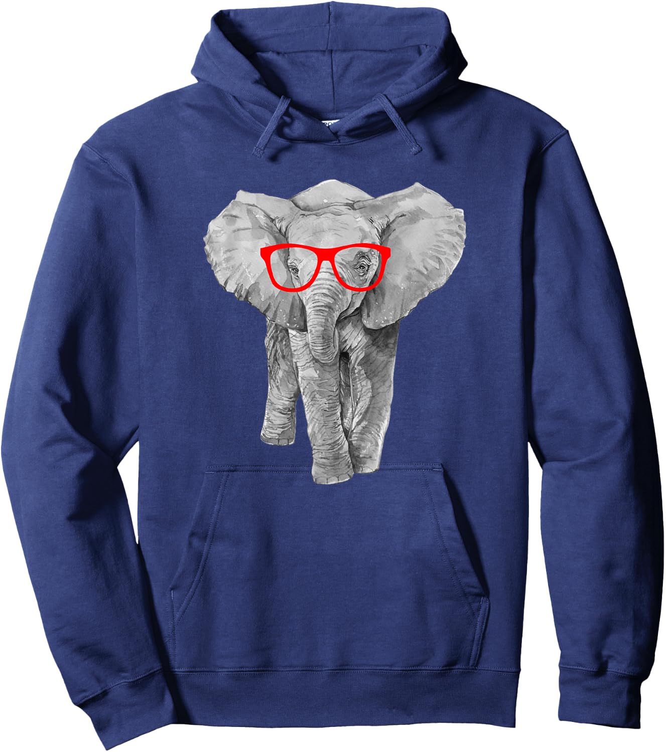 Hipster Baby Elephant in Red Glasses Shirt Hoodie - Hoodie | Navy