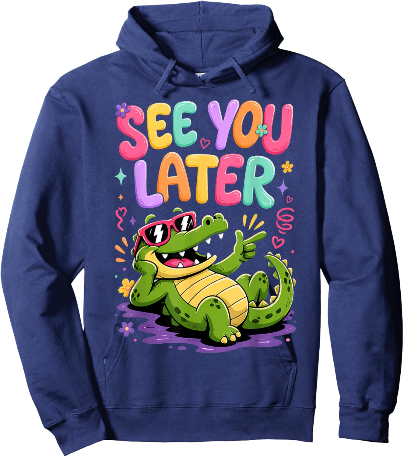 See You Later Alligator Summer Teacher Last Day of School Hoodie - Hoodie | Navy