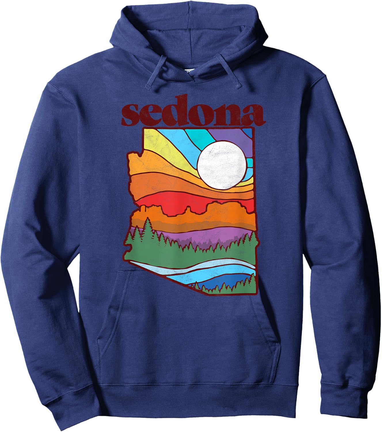 Sedona Arizona Vintage Nature Design Outdoor Graphic Hoodie - Hoodie | Navy