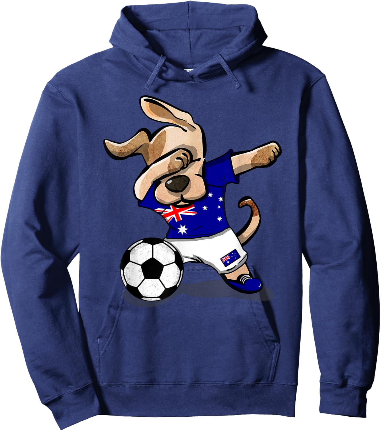 Dog Dabbing Soccer Australia Jersey Shirt Australian Hoodie - Hoodie | Navy