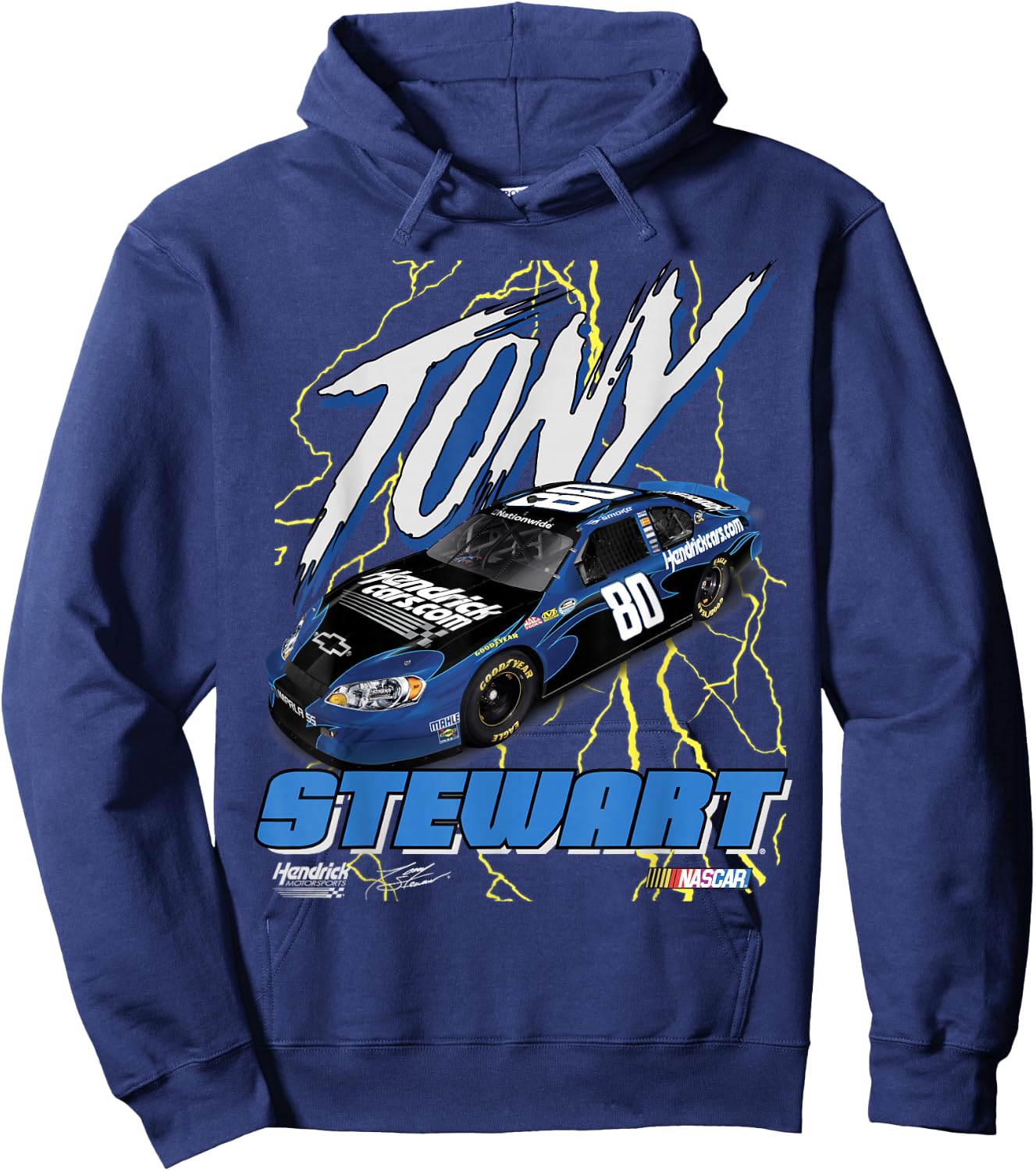 Hendrick Motorsports Tony Stewart Lightning #80 Poster Hoodie - Hoodie | Navy