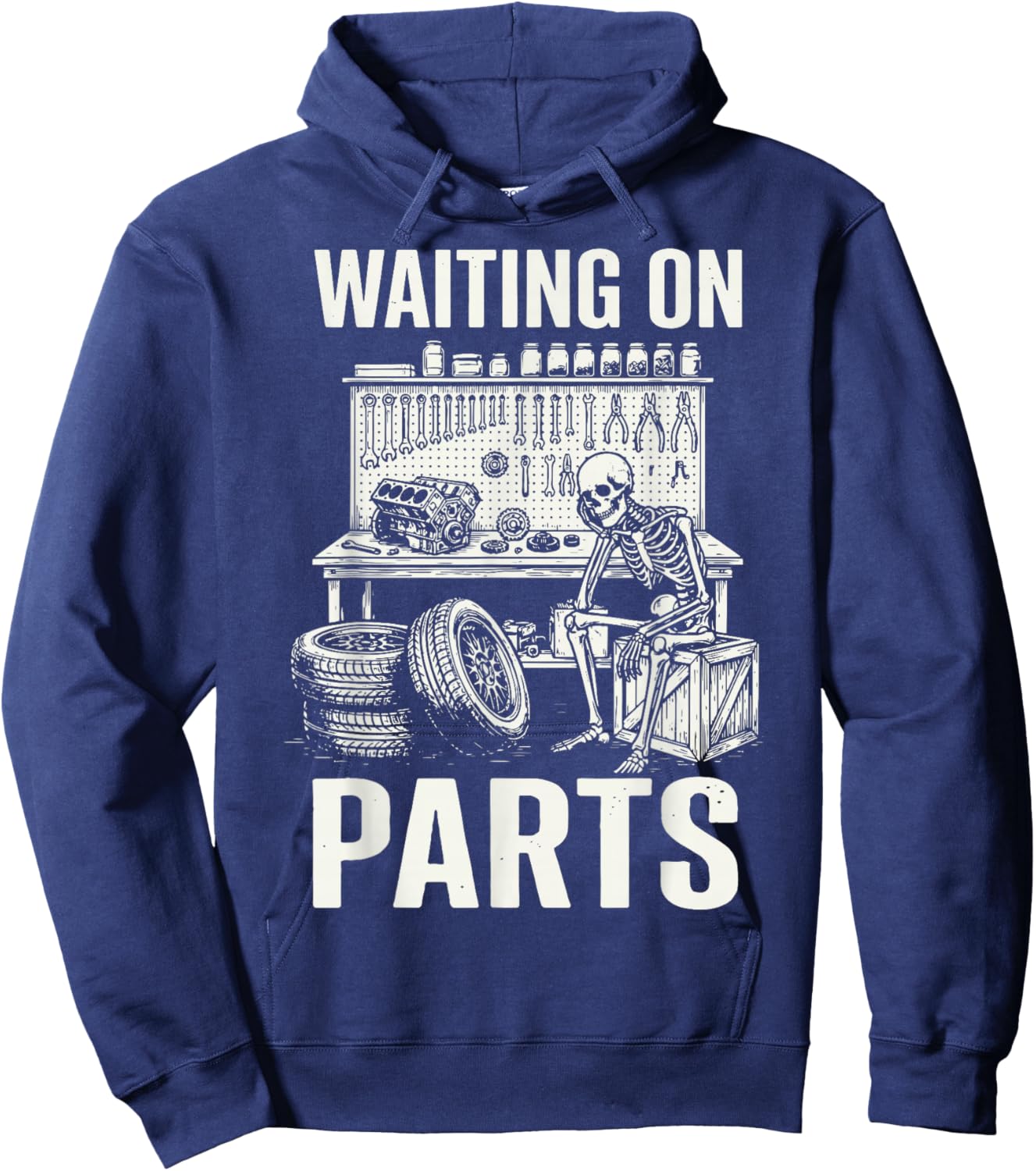 Waiting On Parts Skeleton Hoodie - Hoodie | Navy