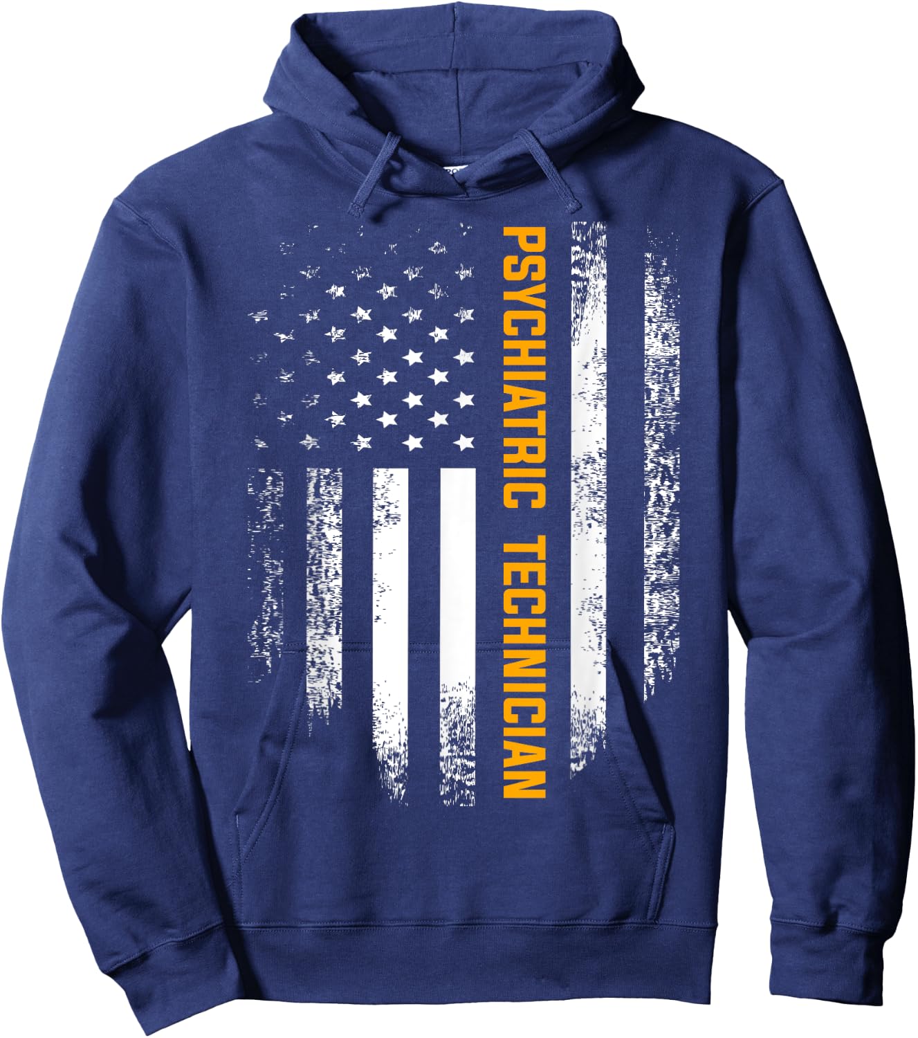 Vintage American USA Flag Psychiatric Technician Shirt Gift Kids Men Hoodie - Hoodie | Navy