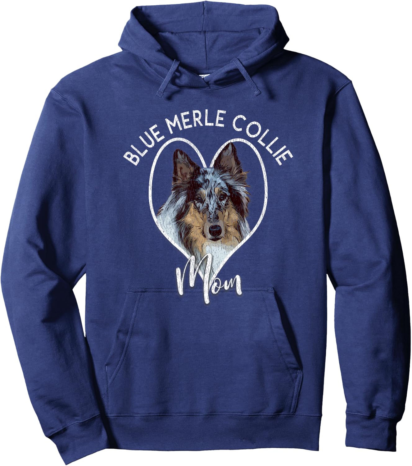 Rough Collie Dog Lover Blue Merle Mom Women Cute Gift Hoodie - Hoodie | Navy
