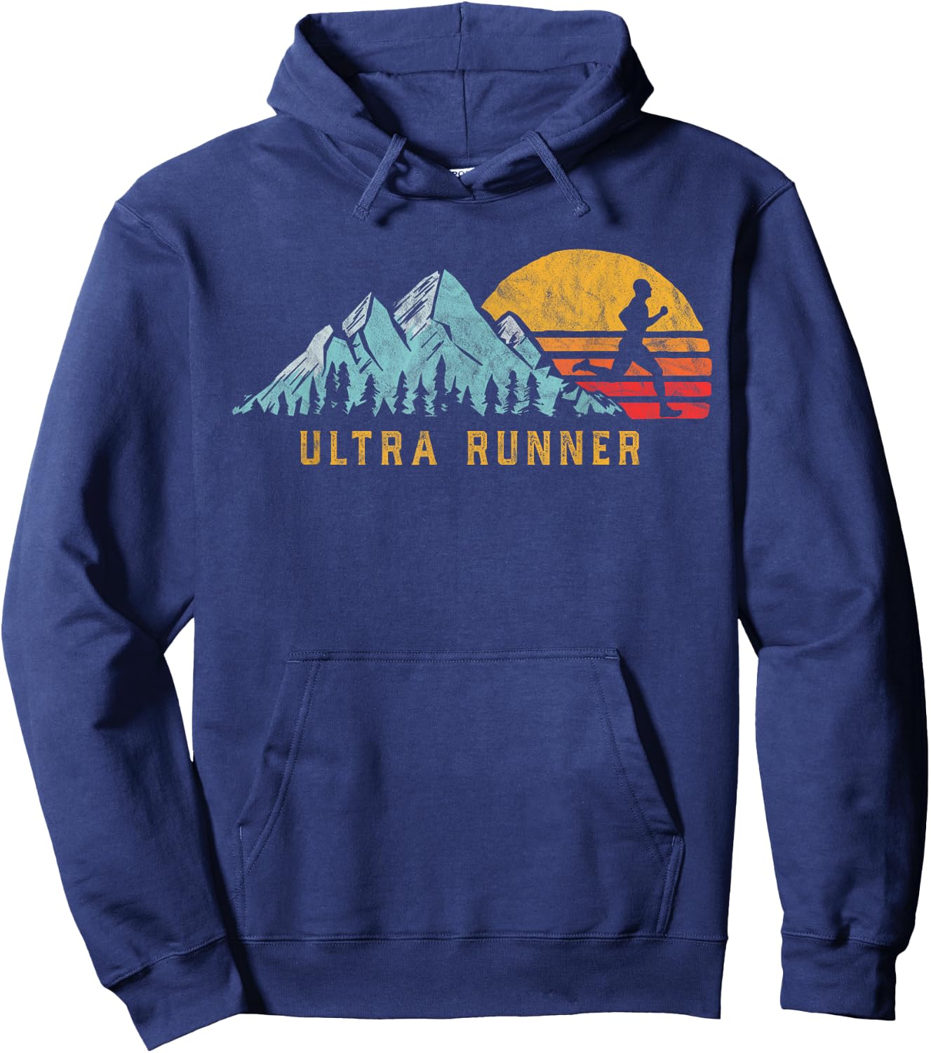 Ultra Runner Retro Style Vintage UltraMarathon Hoodie - Hoodie | Navy