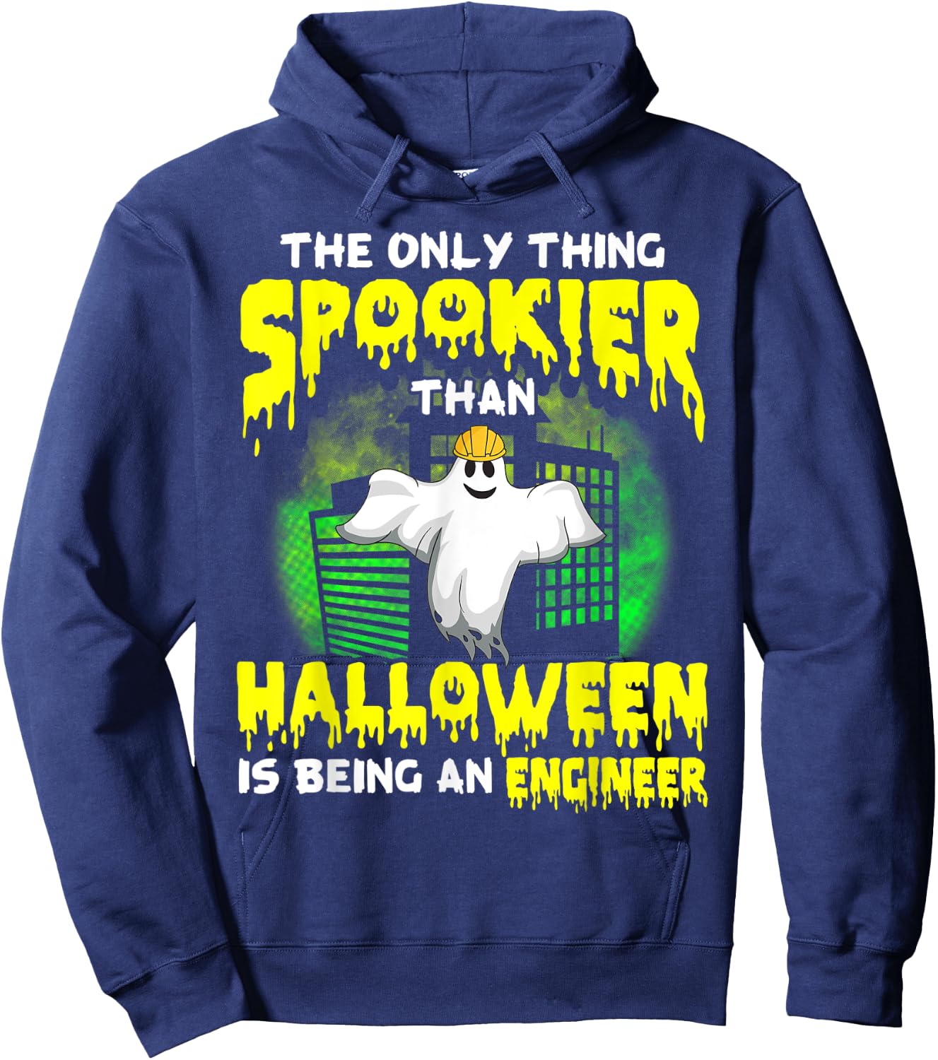 Funny Civil Engineer Halloween Ghost Electrical Engineer Hoodie - Hoodie | Navy