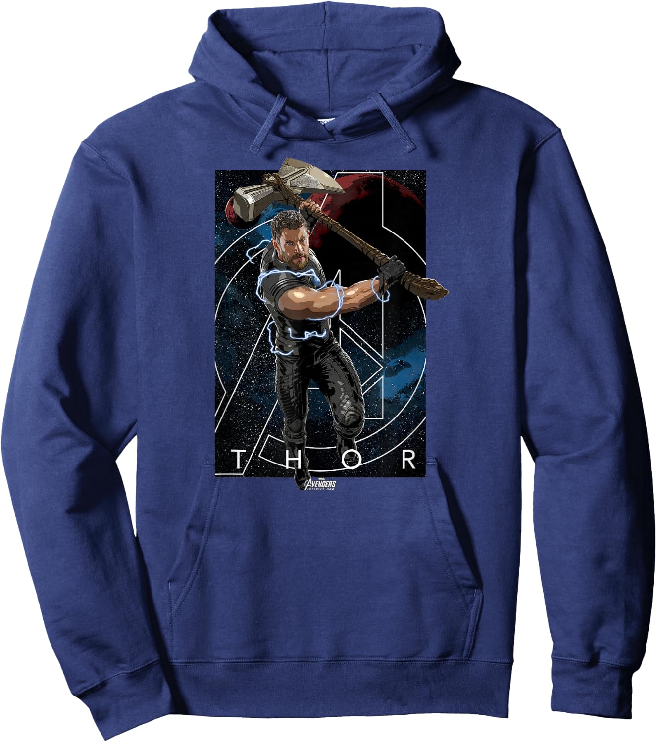 Marvel Infinity War Thor Stormbreaker Galaxy Graphic Hoodie - Hoodie | Navy
