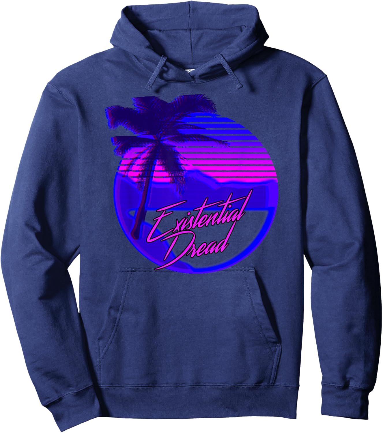 Vaporwave Existential Dread Retrowave Synthwave Hoodie - Hoodie | Navy