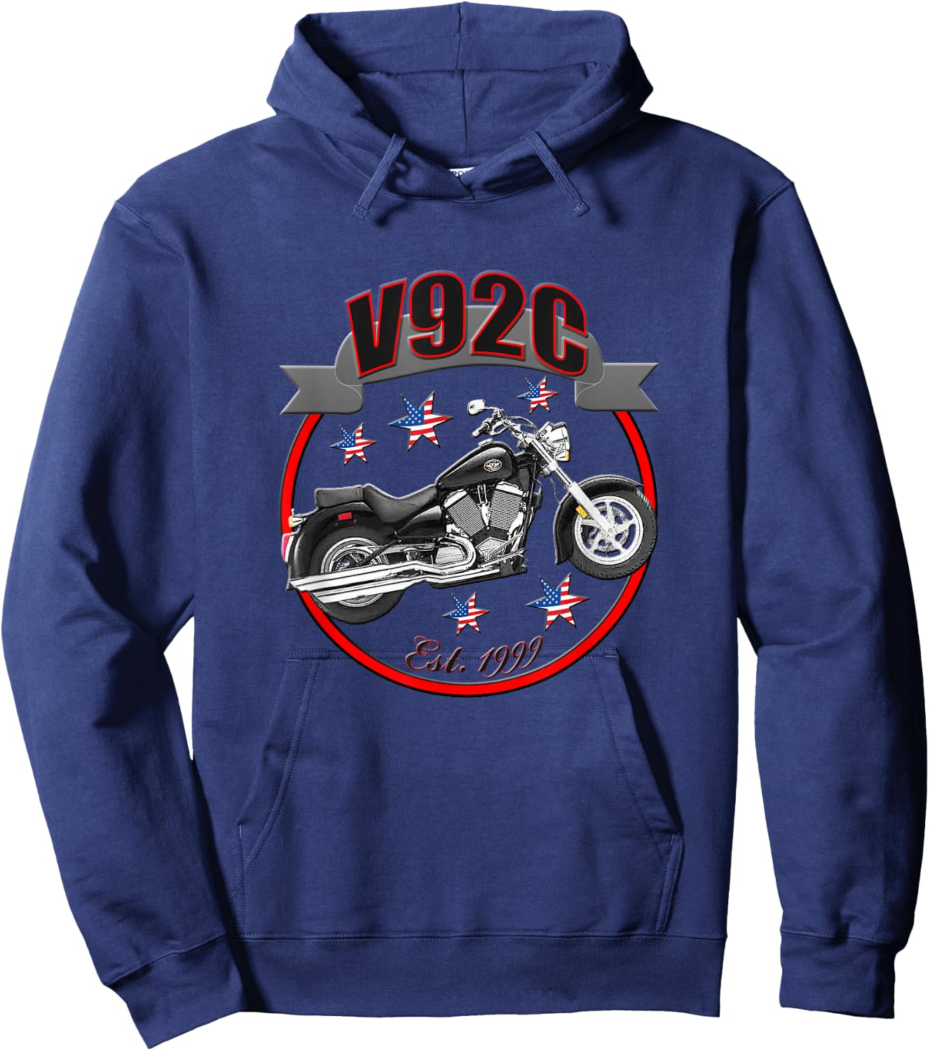 Victory V92C U.S.A. Star Motorcycle Hoodie - Hoodie | Navy