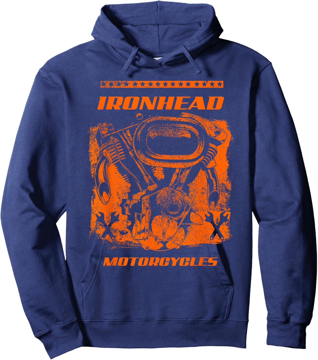Ironhead Motorcycles Bike Riding Cycle . Hoodie - Hoodie | Navy