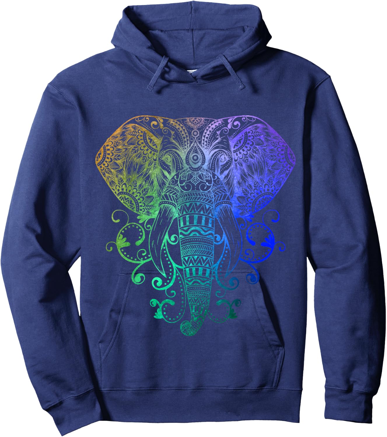 Elephant Shirt Hindu Tribal Watercolor Graphic Gift Men Wome Hoodie - Hoodie | Navy
